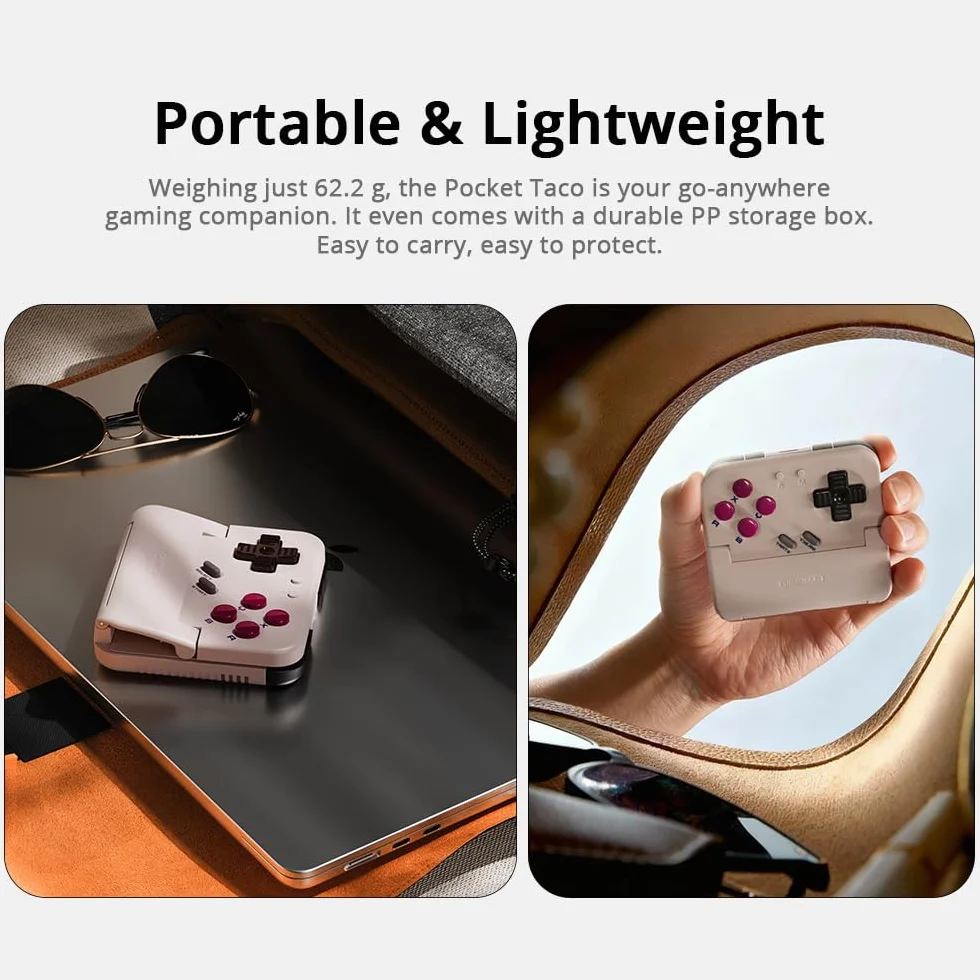 GameSir Pocket Taco Controller da Gioco Mobile Verticale - Gamepad Bluetooth Retro Arcade per Android & Smartphone, Portatile, Batteria 600mAh, Personalizzazione App - Bianco
