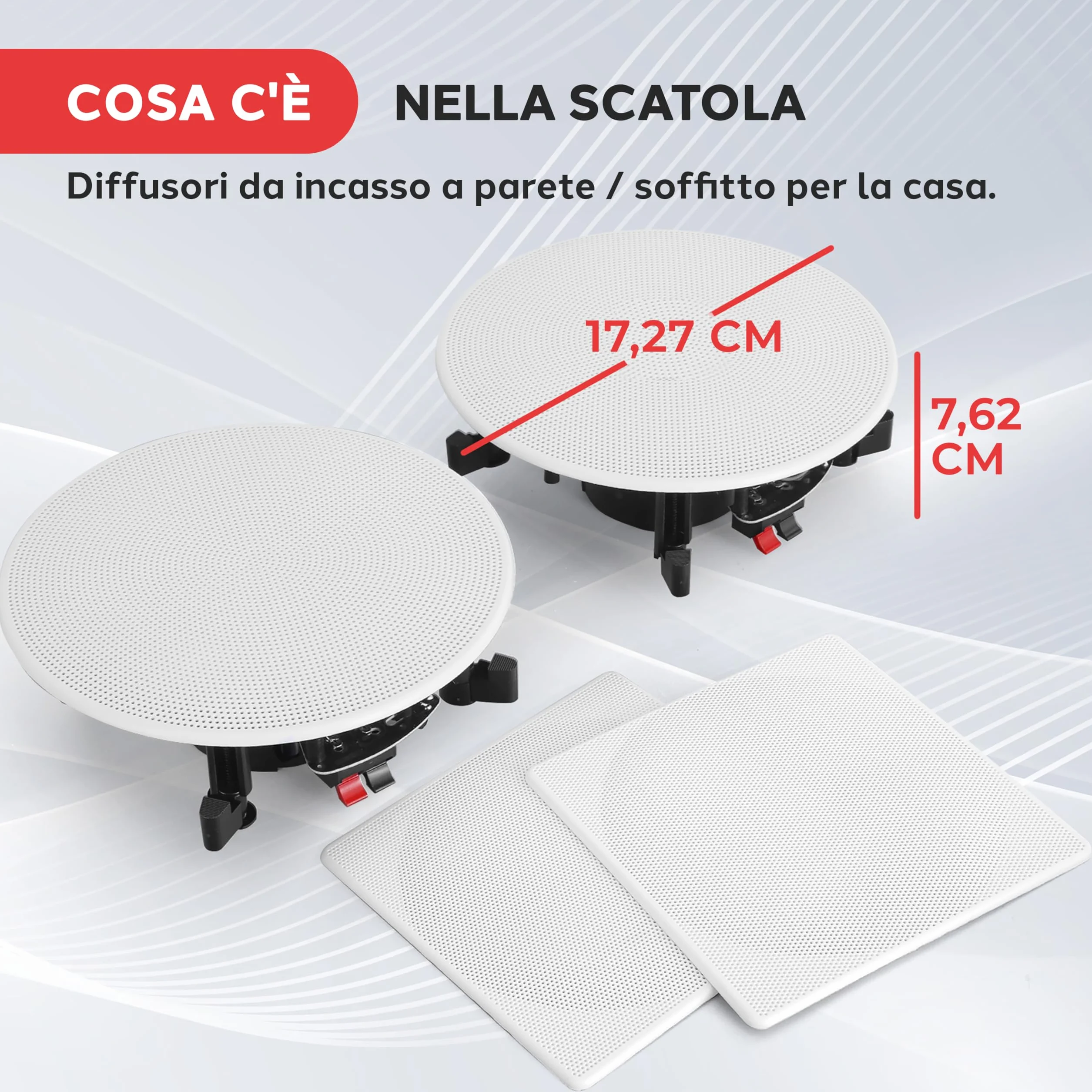 Pyle Altoparlanti Casse da Incasso 13,33 cm a 2 Vie 150 Watt 8 Ohm Bianco
