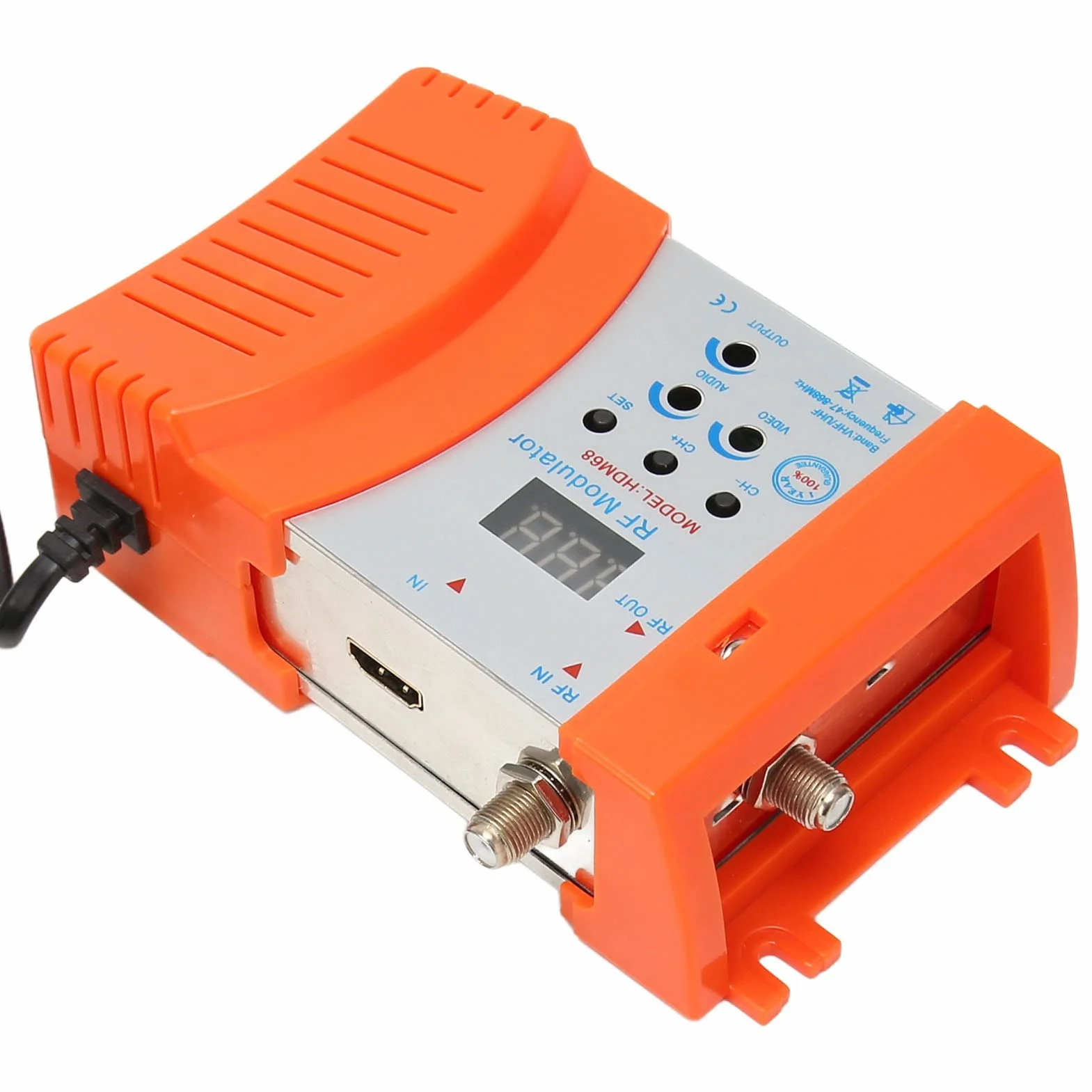 Modulatore RF Digitale HDM68 Convertitore AV a RF PAL NTSC VHF UHF HD per Ricevitore Satellitare Videocamera