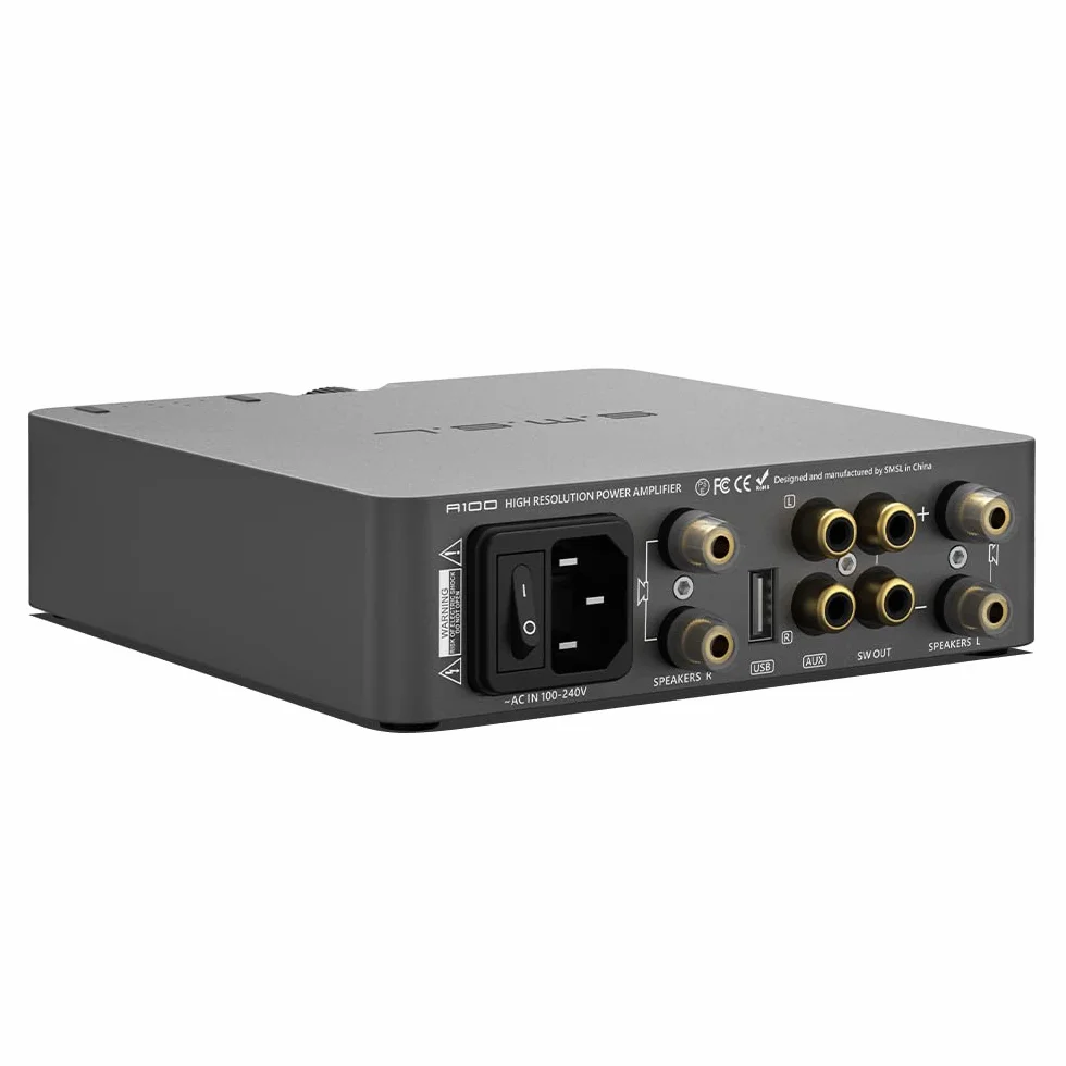 SMSL A100 Amplificatore Hifi, Amplificatore Audio Utilizza Il Chip Ma12070 Di Infineon, Supporto Multi-Dispositivo Usb, Bluetooth 5.0 Con Protezione Del Circuito