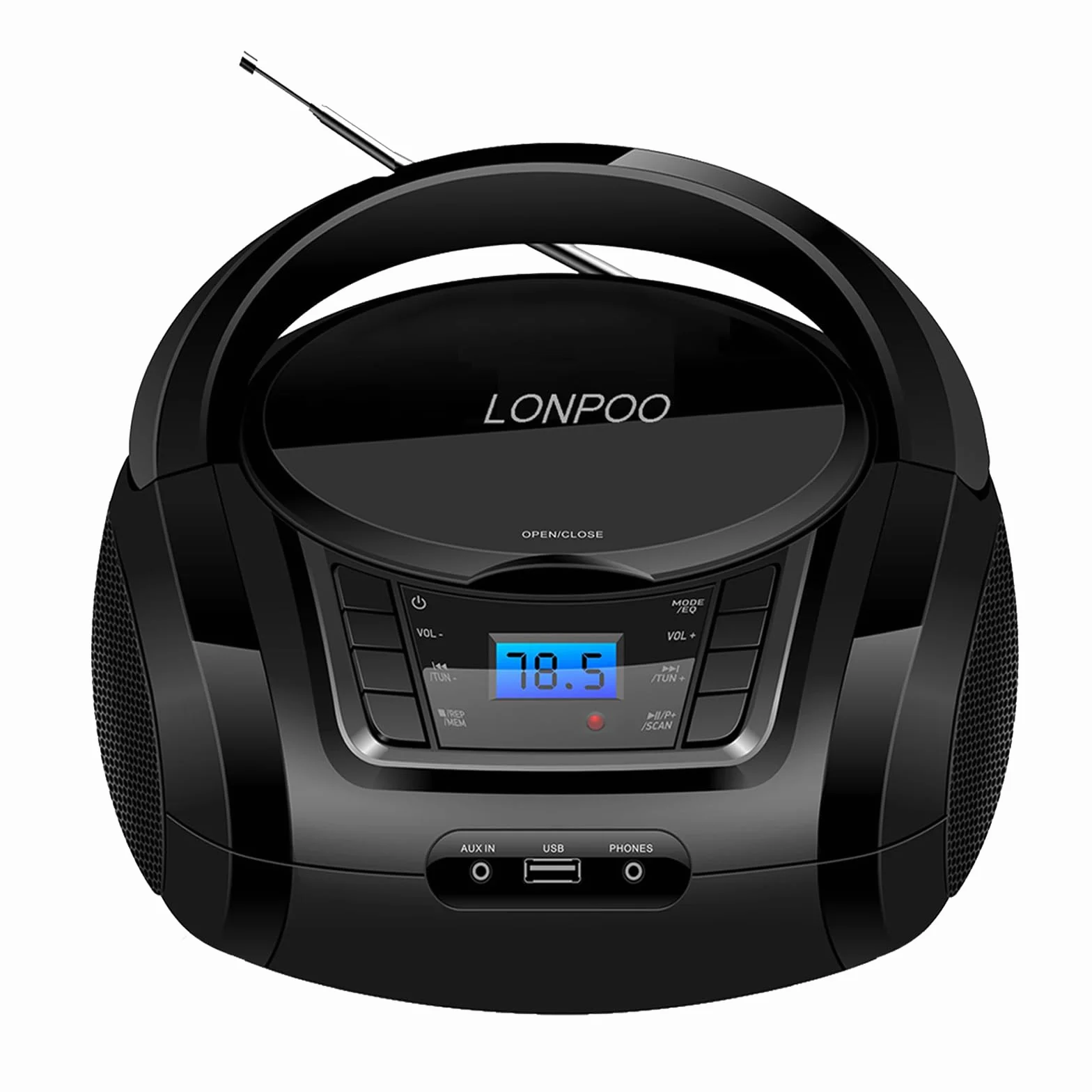 Impianto Stereo Casa 30W Micro HiFi Compatto con lettore CD, Bluetooth, radio FM, USB, AUX-in, display LED e pulsante grande, telecomando (L-D03BT)