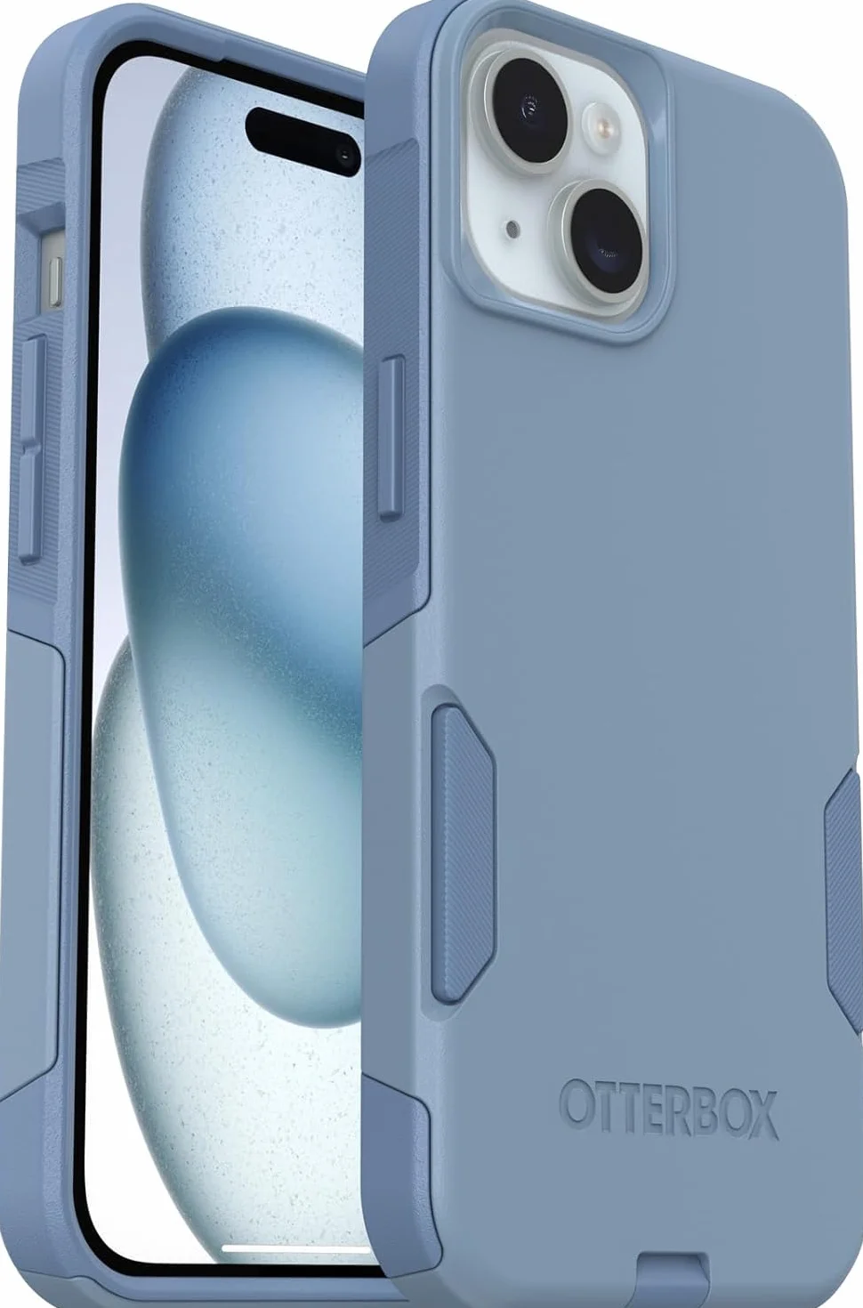 OtterBox Custodia per iPhone 15, iPhone 14 e iPhone 13 Commuter Series - Denim Crisp (Blu), Sottile e Resistente, Tascabile, con Protezione per Le Porte