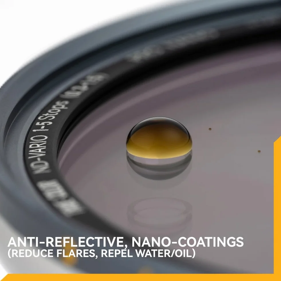 NiSi JetMag Pro Vario-ND 82mm, 1-5 stop (ND2-ND32), filtro ND variabile magnetico con polarizzazione. True Color, Vetro ottico, Nanocoating, Ultra-sottile. Richiede anello JetMag Pro.