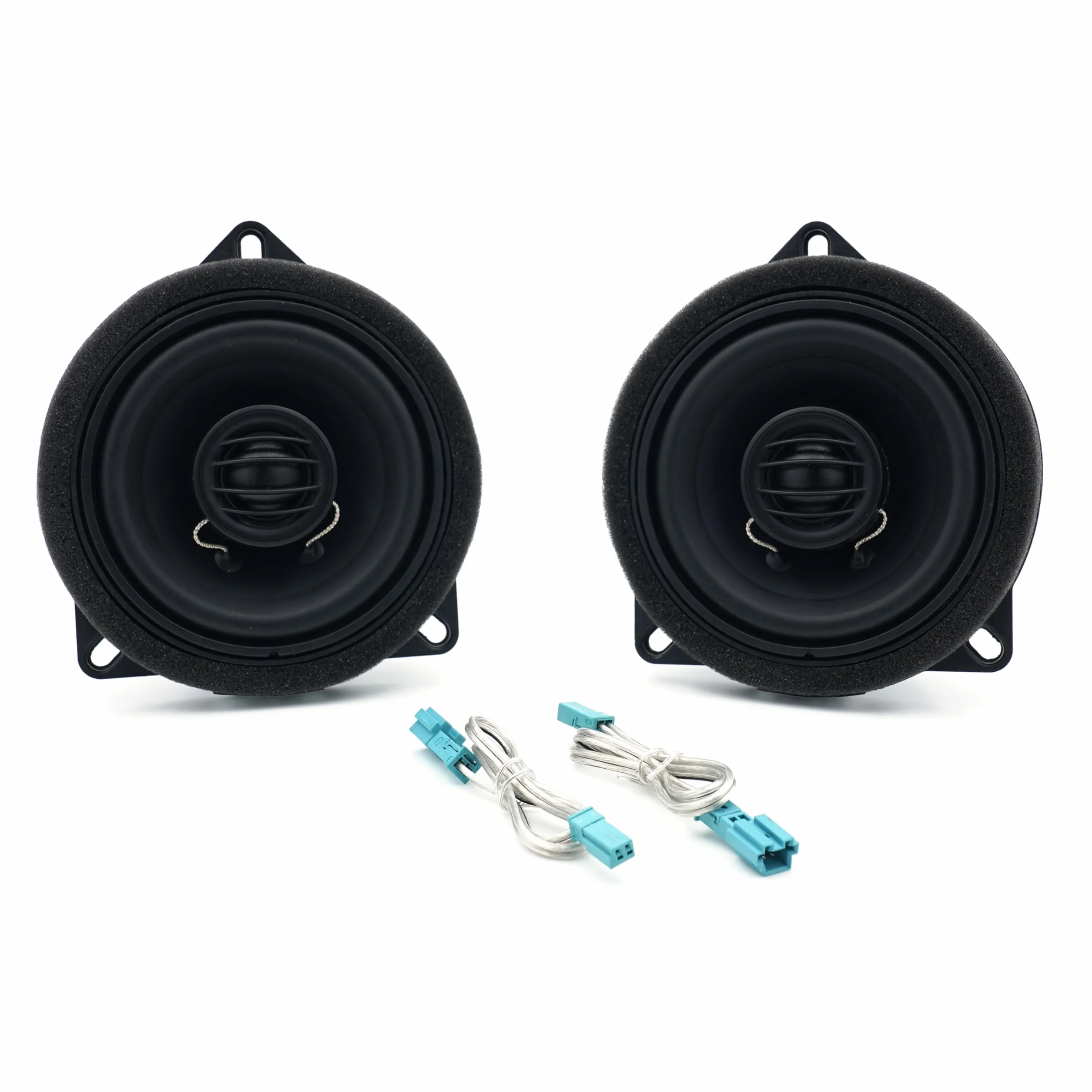 Audison APBMW X4E - Coppia di altoparlanti coassiali a 2 vie da 100 mm per BMW e Mini, compatibile con large basket, installazione Plug & Play con tweeter integrato e componenti dedicati, 80W max