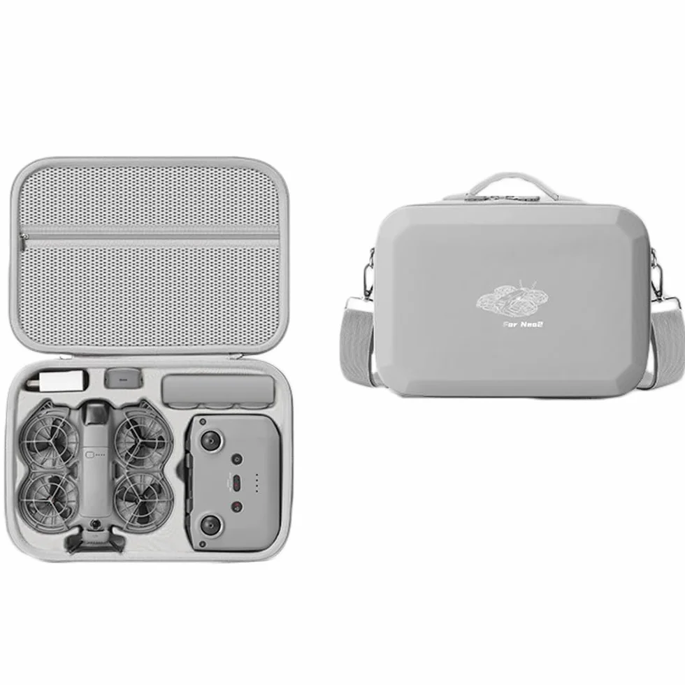 Custodia per DJI Neo2 Fly More Combo accessori, custodia rigida in EVA, tracolla da viaggio Borsa con fodera morbida, per RC-N3 radiocomando, hub di ricarica