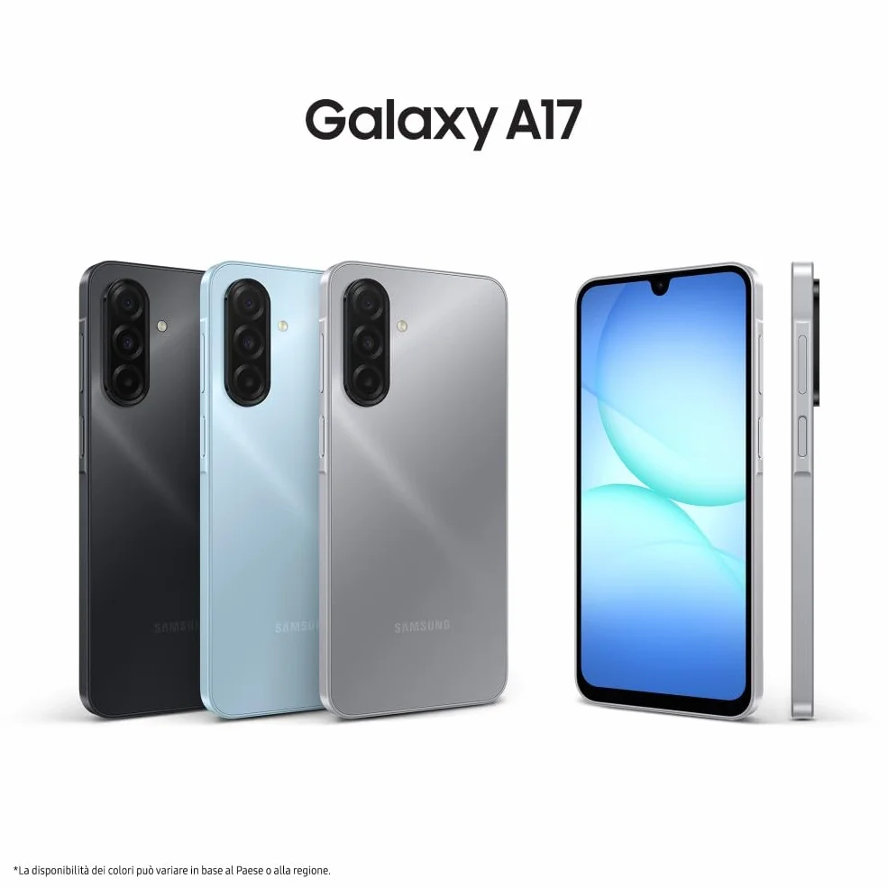 Samsung Galaxy A17, 3 anni di Garanzia del produttore, Android 15, Display Super AMOLED 6.7", 4GB RAM, 128GB, Batteria 5.000 mAh, Resistenza IP54, Memoria espandibile, Black [Versione Italiana]