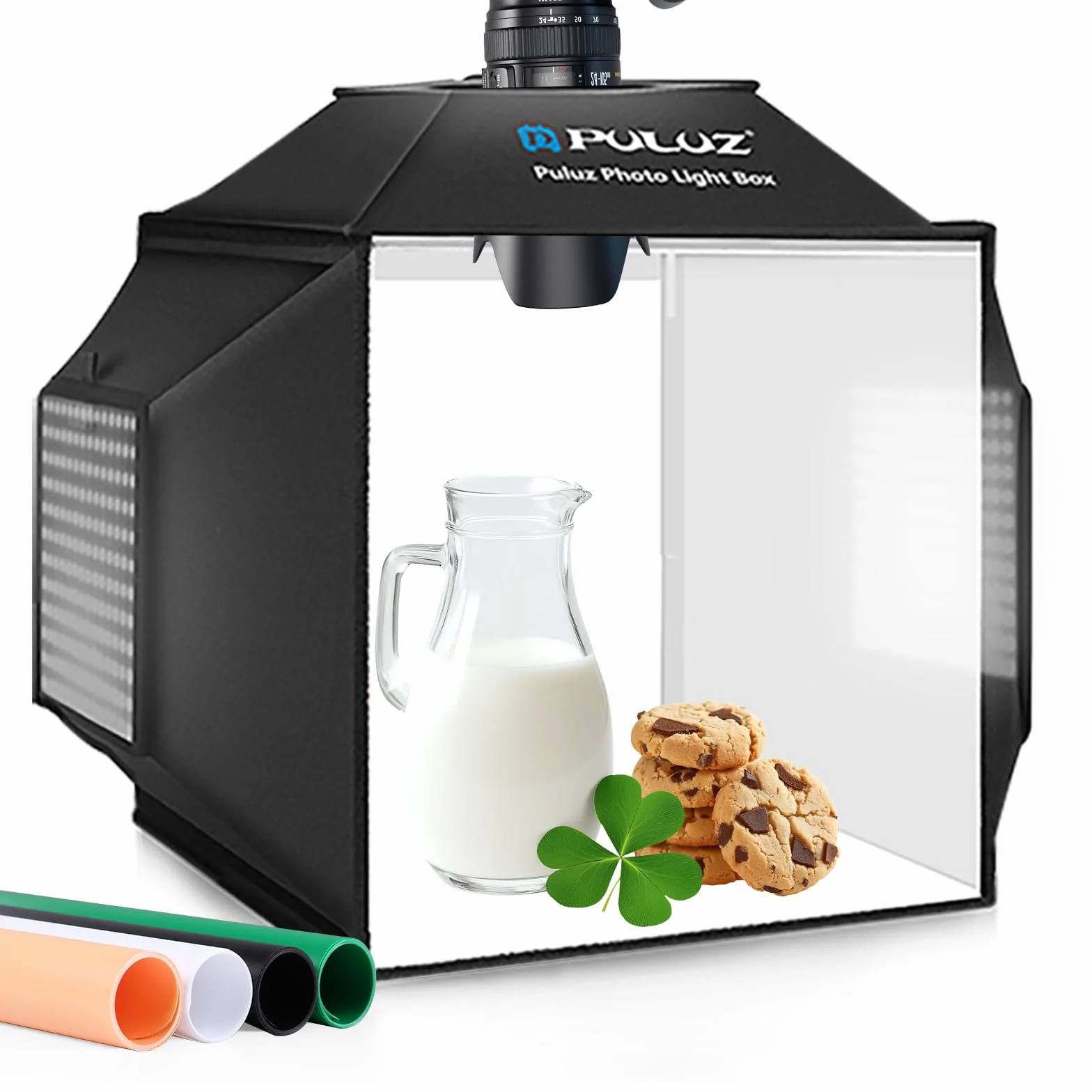 PULUZ Aggiornato 40,6 x 40,6 cm Photo Studio Light Box & Soft Box 480 LED Perline CRI 95+4 Colori PVC Sfondi Tenda di Tiro Professionale per Gioielli & Fotografia di Prodotti