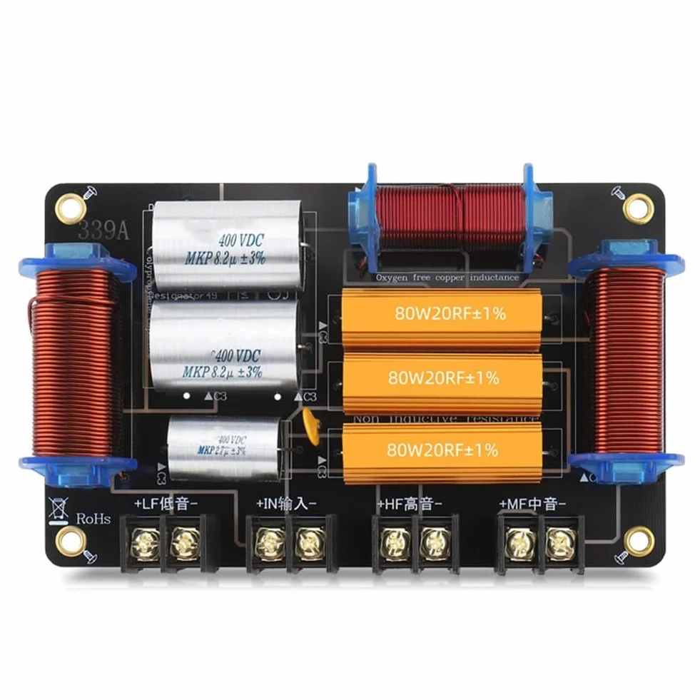 Divisore di Altoparlanti Professionale Ad Alta Potenza 800W A Tre Vie Filtro Crossover Audio 900Hz/3600Hz per Teatrale Domestico A 3 unità