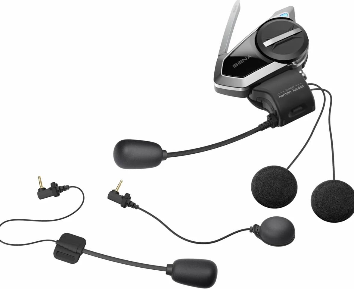 Sena 50S sistema di comunicazione Bluetooth con interfaccia Jog Dial e Sound by Harman Kardon con tecnologia Mesh Intercom e altoparlanti e microfono premium, Confezione doppia