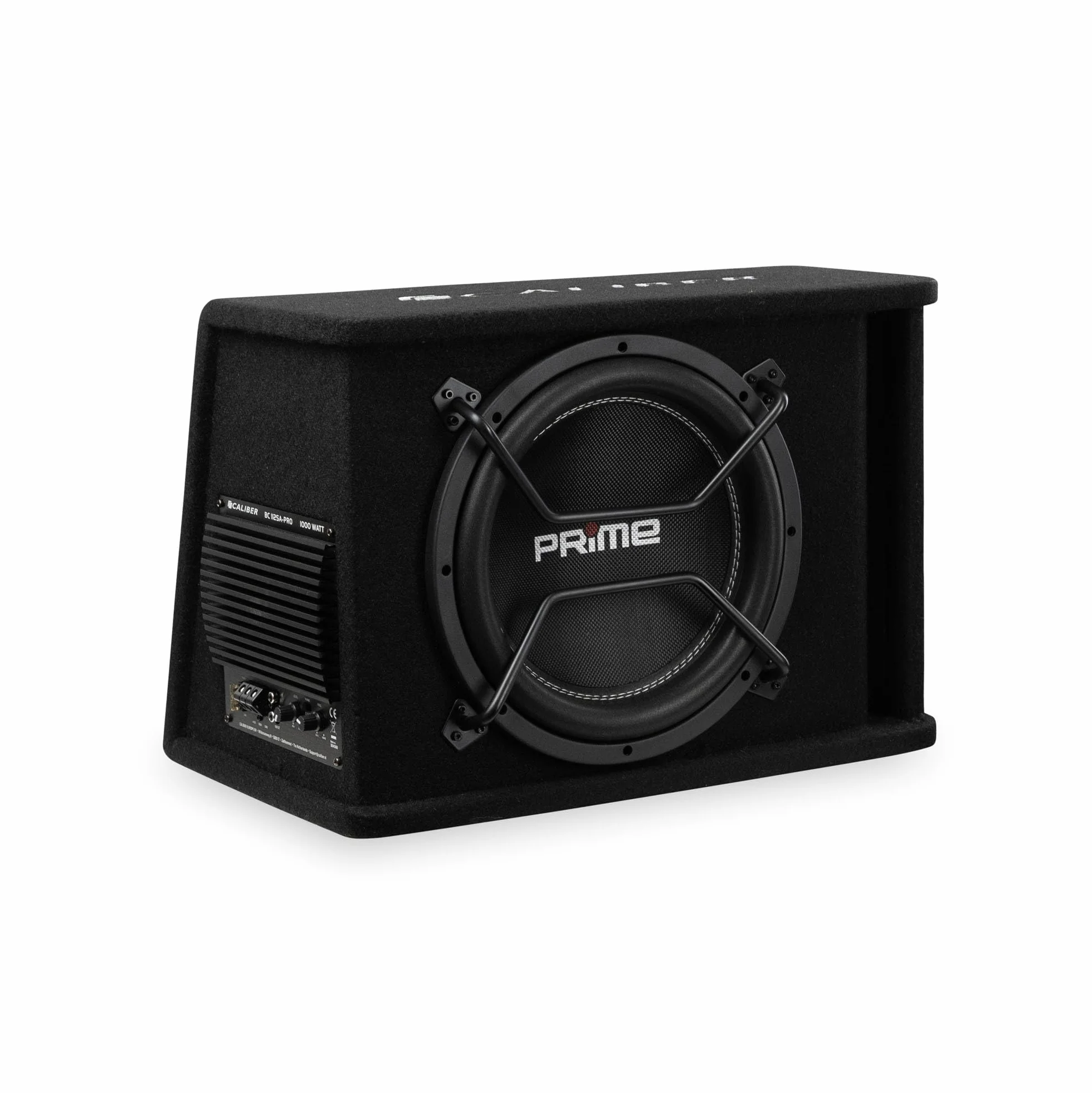 Caliber BC112SA-PRO - Set subwoofer attivo per auto, con amplificatore da 12", 500 W RMS, potenza di picco 1000 W, set di altoparlanti attivi per auto, colore: nero