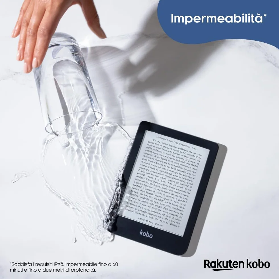 Kobo Clara 2E eReader 6" HD Touchscreen antiriflesso ComfortLight PRO 16 GB E Ink Deep Ocean Blue