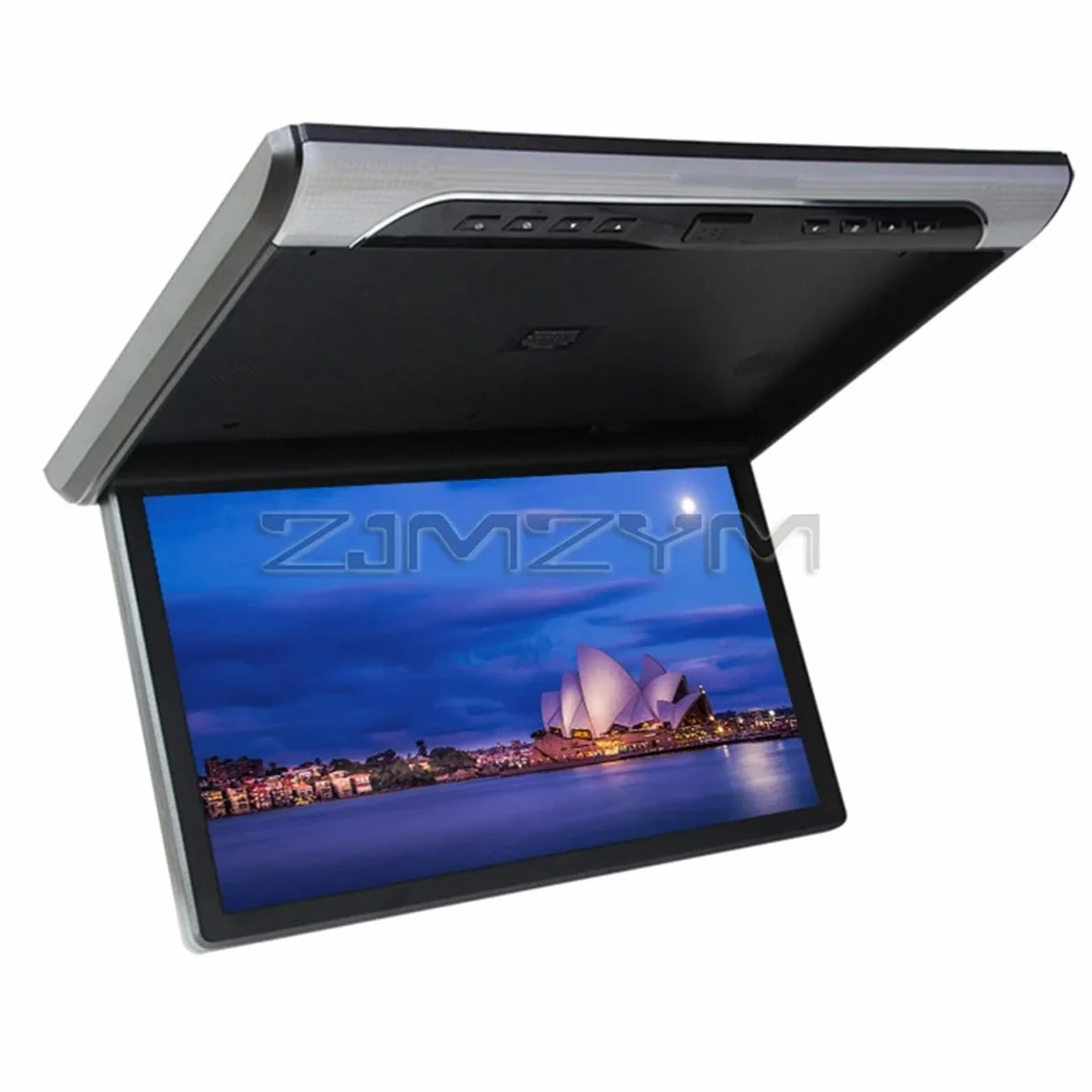 Monitor for auto da 19 pollici 1920 * 1080P con schermo LCD tetto, lettore MP5 ribaltabile monitor soffitto HD, TV for accessori for e autobus(Black)