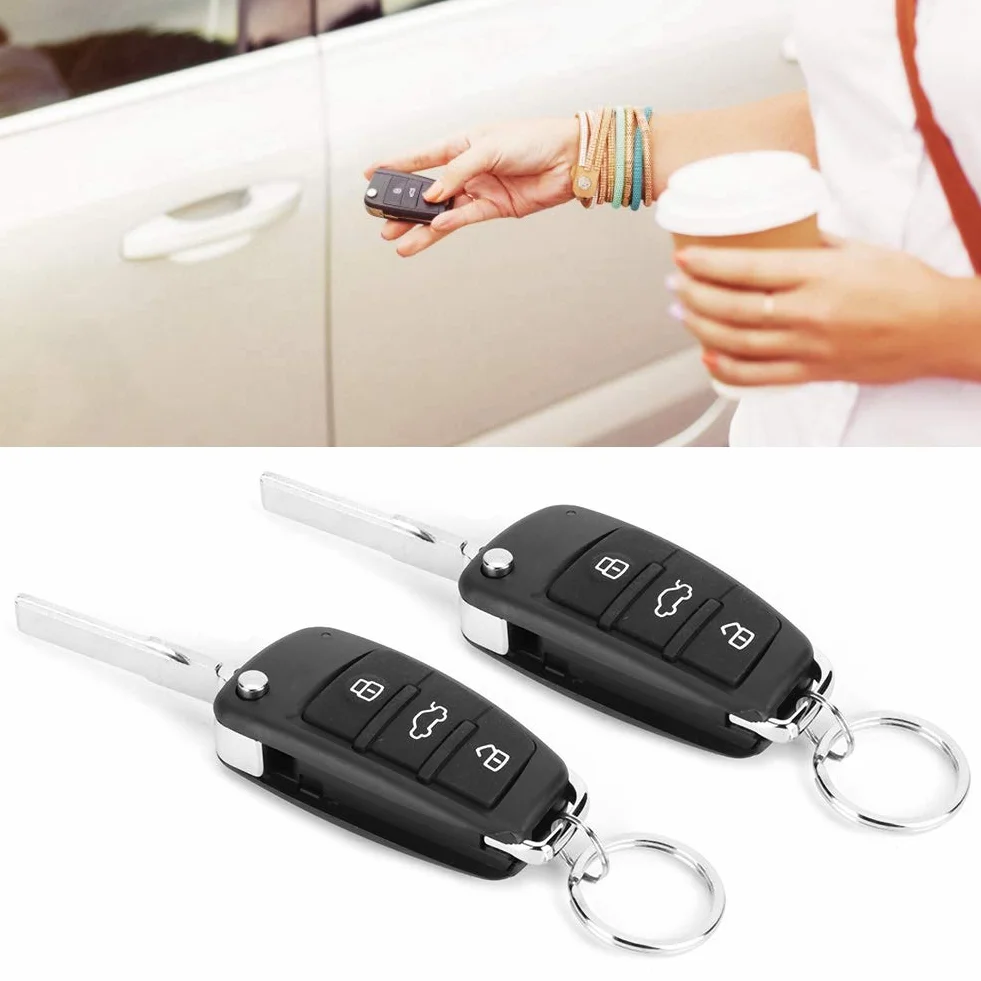 Aramox Chiusura Centralizzata Senza Chiave, di Allarme per Auto Universale a 3 Pulsanti Kit Telecomando per Chiusura Centralizzata Senza Chiave, Nero