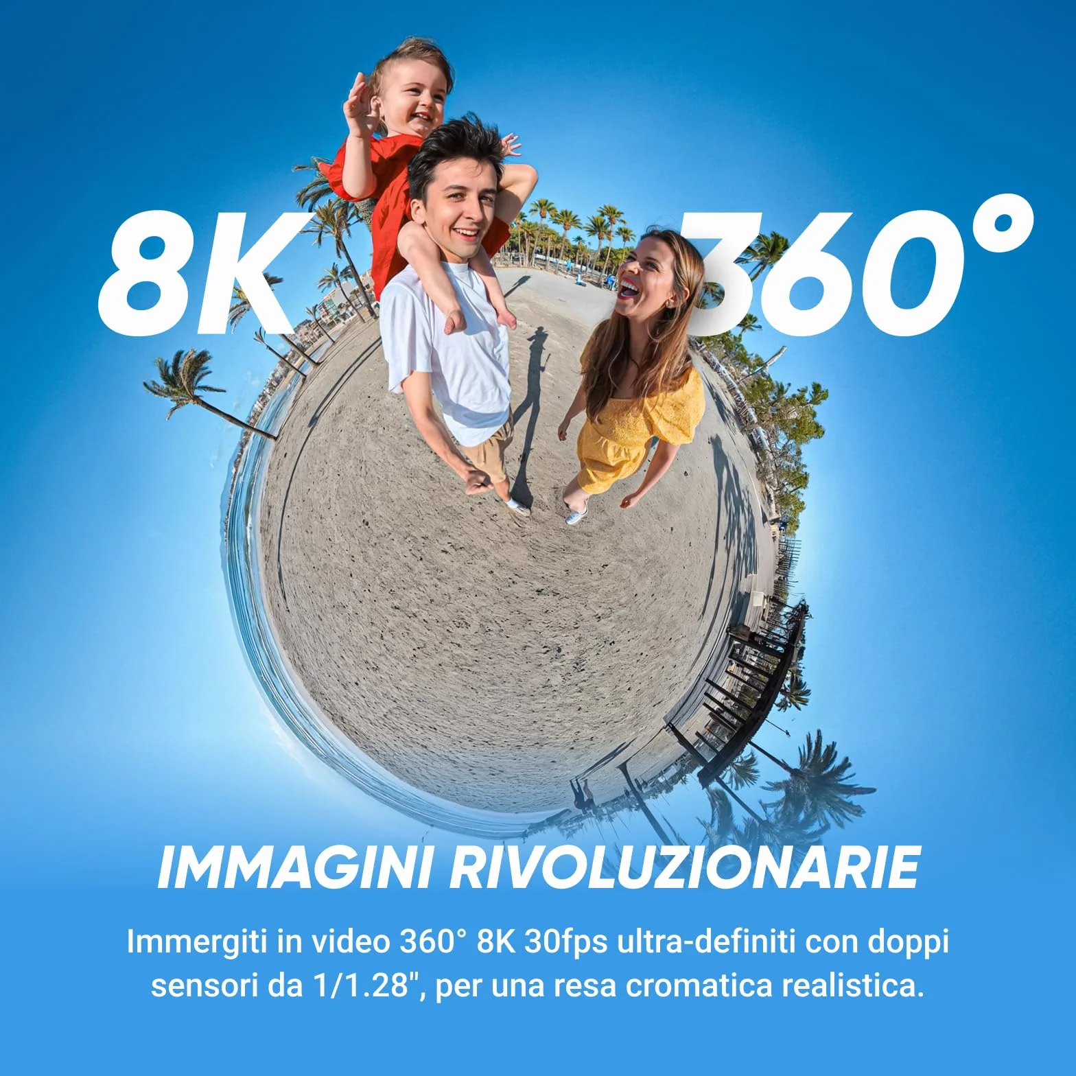 Insta360 X5 Pack Moto - Camera Impermeabile 8K 360º, Obiettivi Sostituibili, Batteria con Autonomia 3 ore, Audio Nitido, Stabilizzazione, Selfie Stick Invisibile, Bassa Luce