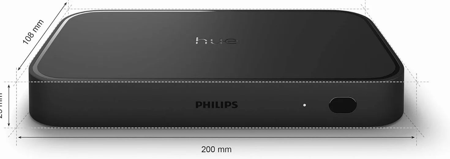 Philips Hue Play HDMI Sync Box 8K - Smart hub che sincronizza fino a 10 luci Hue - Hub luci che richiede Hue Bridge - Supporta Dolby Vision HDR10+ - Controllo con app Hue per luci smart