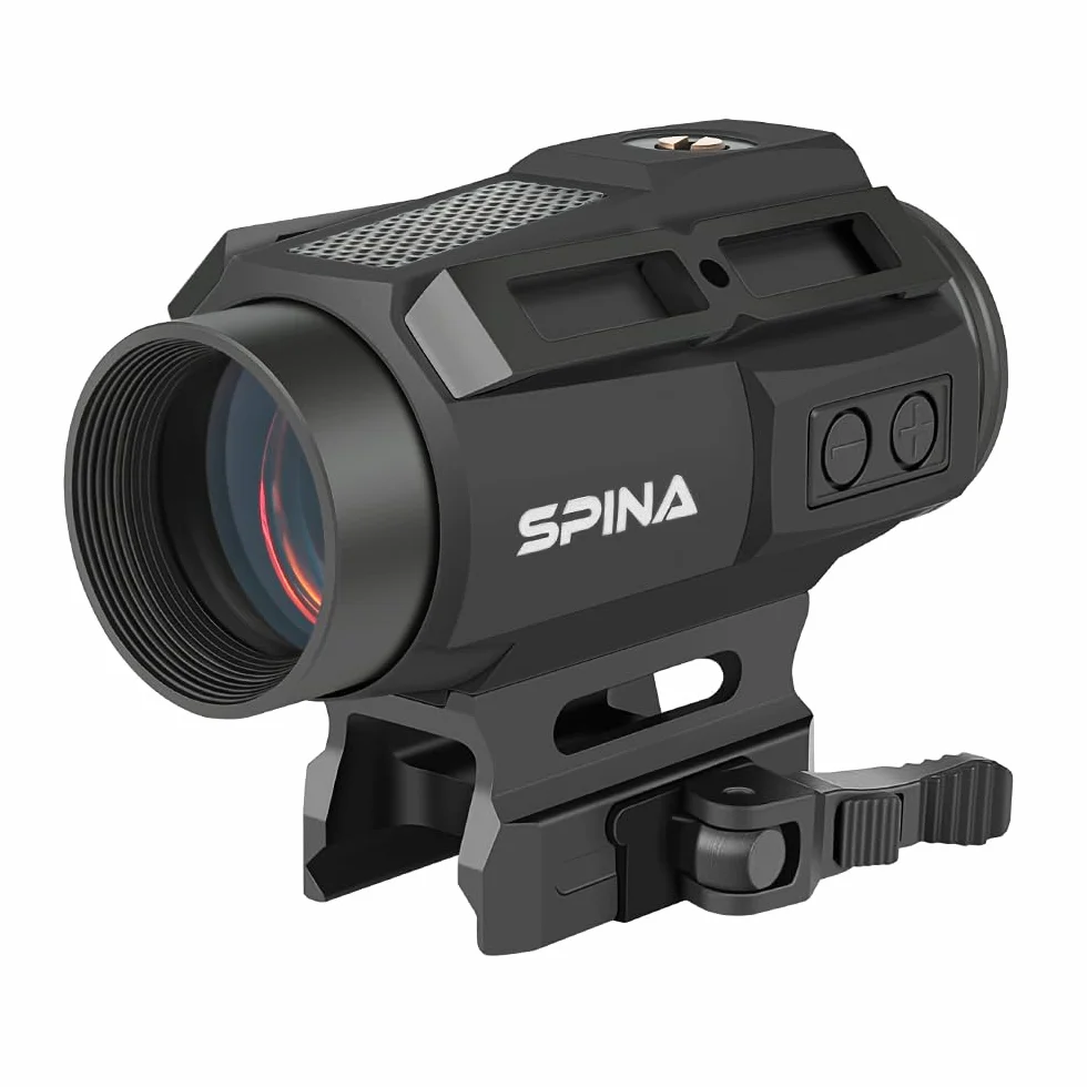 SPINA OPTICS Mirino solare Red Dot Sight 1x30mm 2 MOA con Reticolo Dot/Cross Circle e 7 livelli luminosità QD Mount