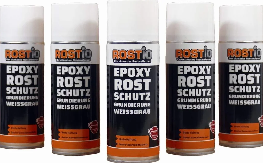 Rostio Primer epossidico 1 K | EP base antiruggine | protezione dalla corrosione | riempimento primer antiruggine | Asciugatura rapida (5 pezzi)