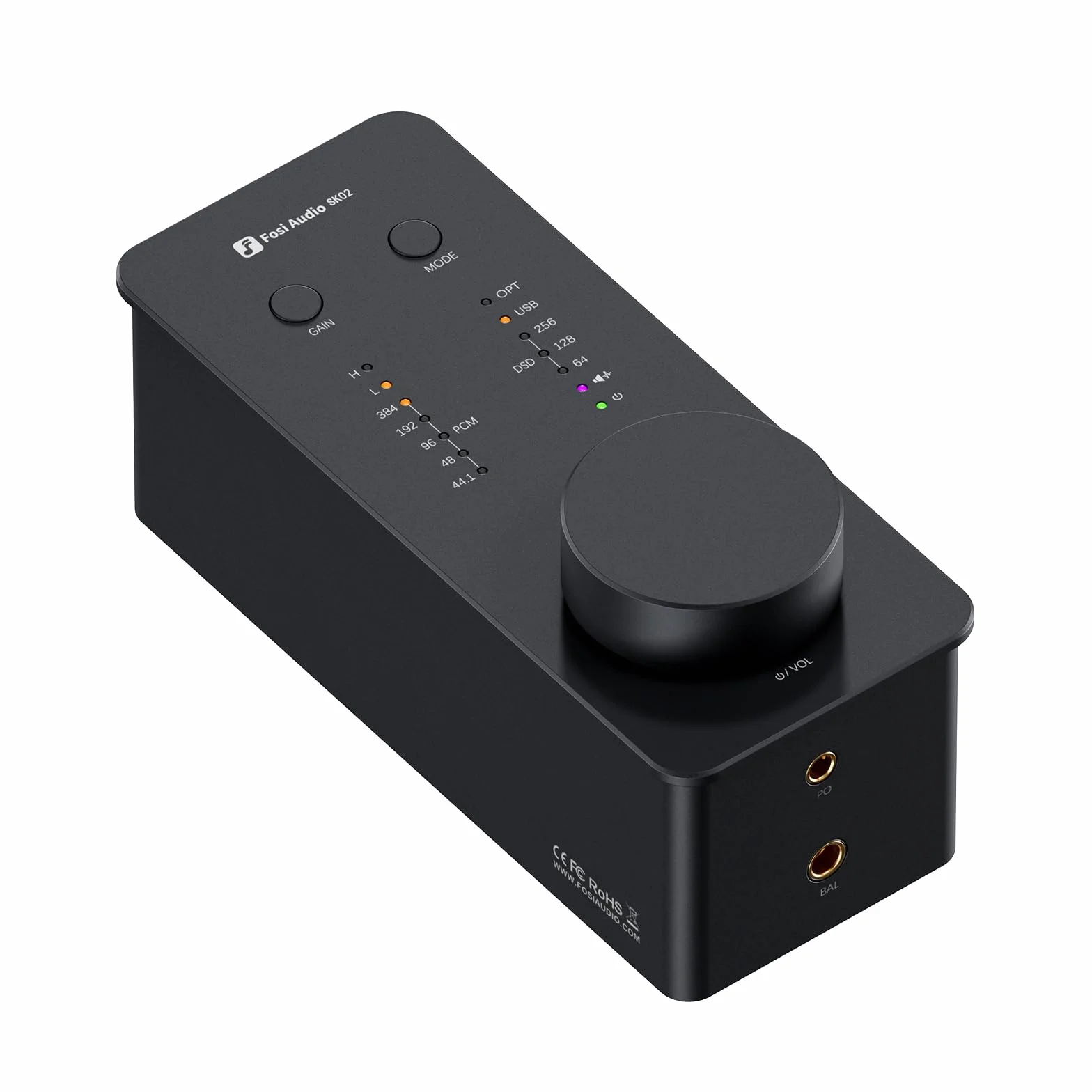 Fosi Audio SK02 DAC Amplificatore per Cuffie, USB C a AUX Adattatore Convertitore Audio Digitale-Analogico, Ottico a 3,5 mm 4,4 mm Combo Bilanciato, Amplificatore Cuffie da Tavolo per Home Theatre