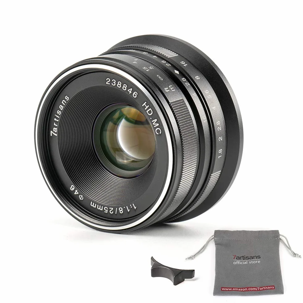 7artisans 25 mm f1.8 Focus manuale obiettivo per fotocamere Sony Emount come A7 A7II A7R A7RII A7S A7SII A6500 A6300 A6000 A5100 A5000 ex-3 NEX-3 N nex-3r nex-f3 K NEX-5 NEX-5 N - nero