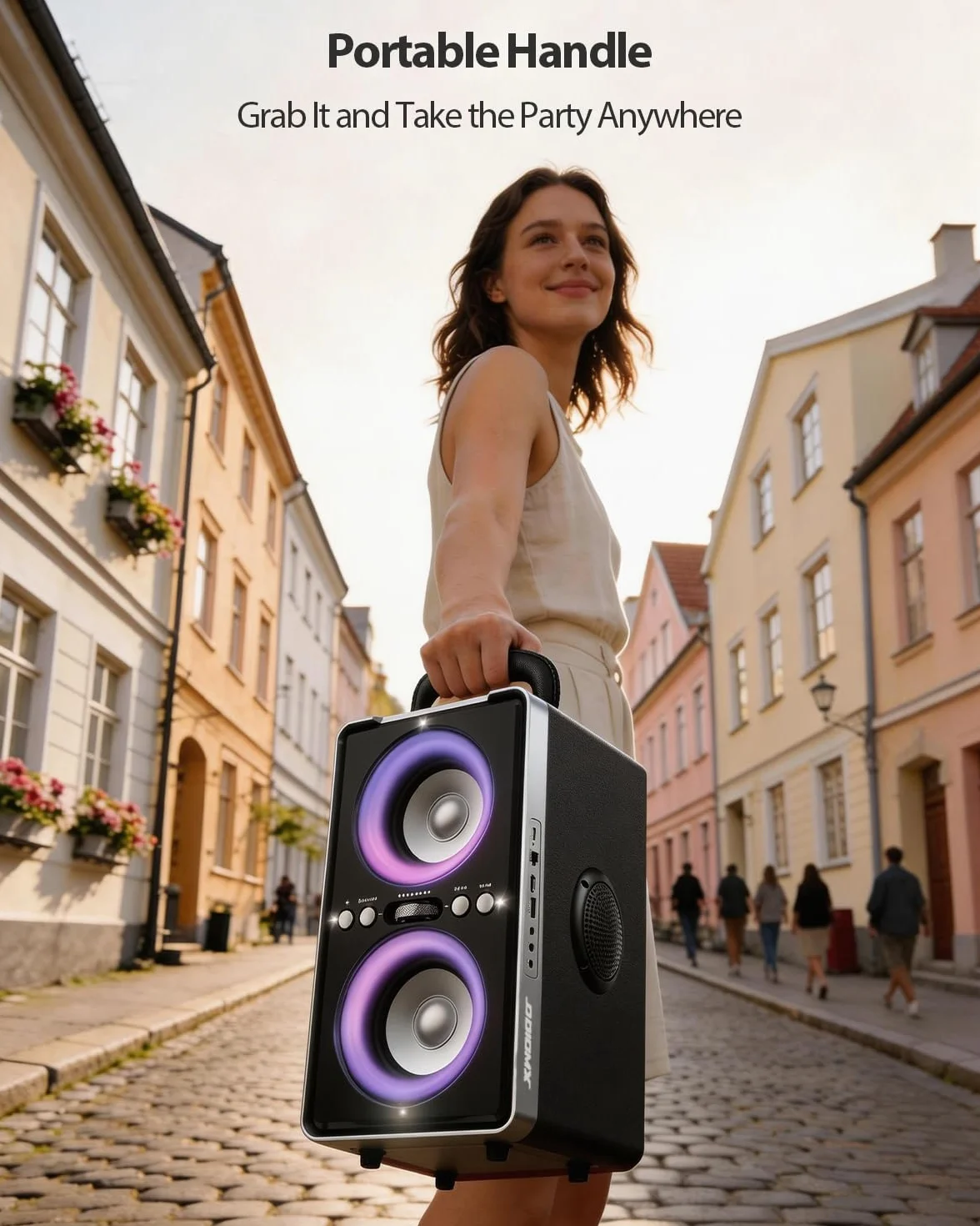 Cassa Bluetooth Portatile, 240W (Peak) Altoparlante Bluetooth Suono Potente e Nitido, Bassi Profondi, 20H, TWS Stereo Speaker, per Party, Campeggio, Spiaggia, Home e Outside (Black)