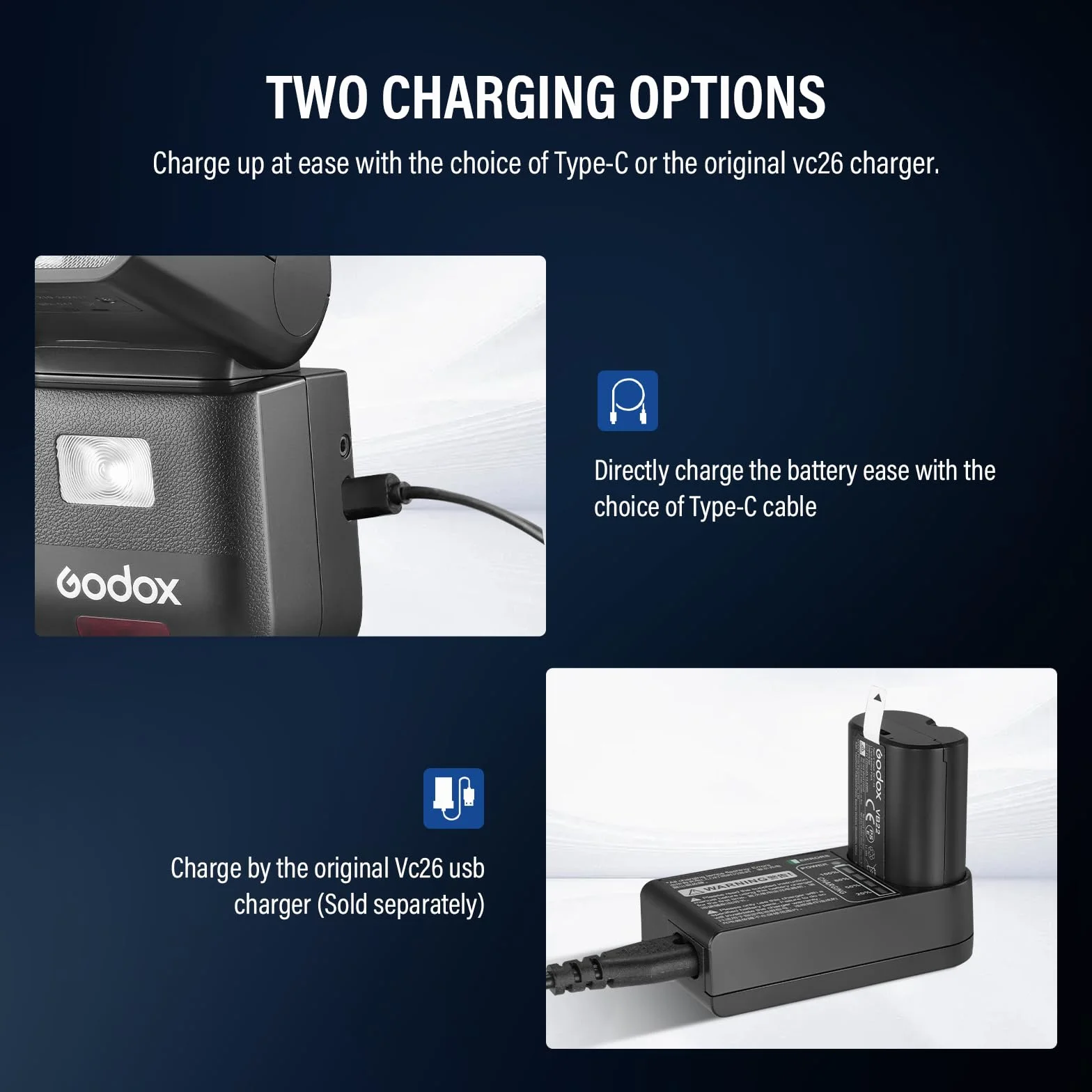 Godox Batteria al Litio VB22 Battery 7,2 V 2200 mAh compatibile con Flash Fotocamera V480 V350