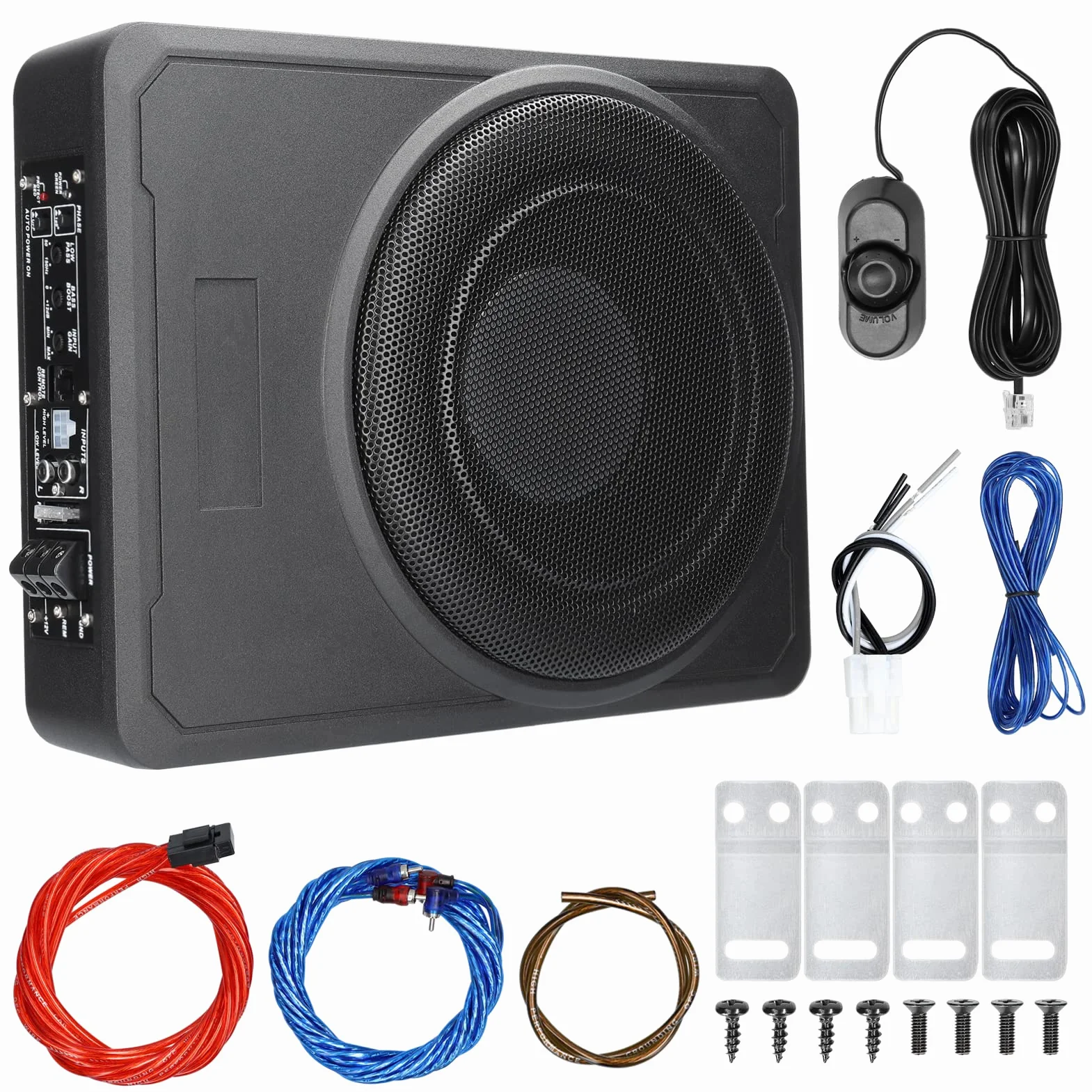 Subwoofer per auto da 10 pollici 600 W Amplificatori di potenza sotto il sedile per bassi puri ad alta potenza Altoparlante 12 V per camion camper RV