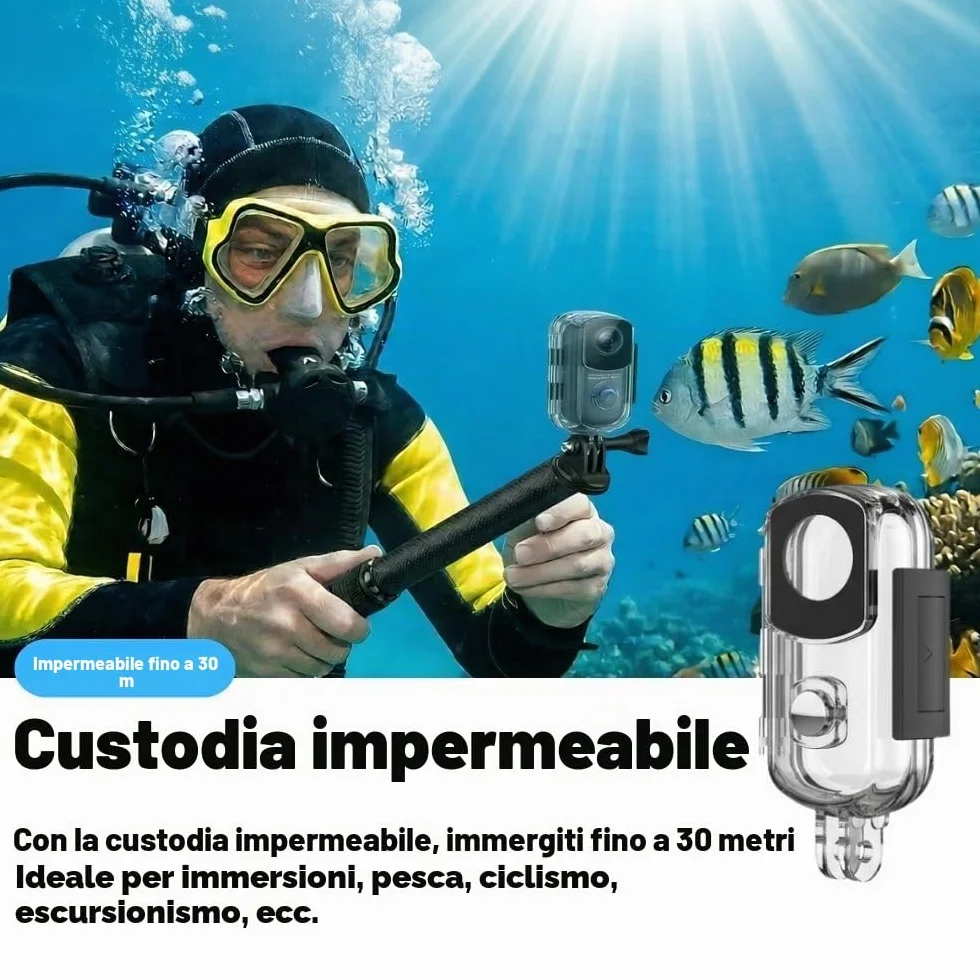 4K - Telecamera corpo 4K con tracciamento audio e video, impermeabile, magnetica e con clip a 360°, batteria da 120 minuti per ciclismo, passeggiate con animali (4K-P-64G)