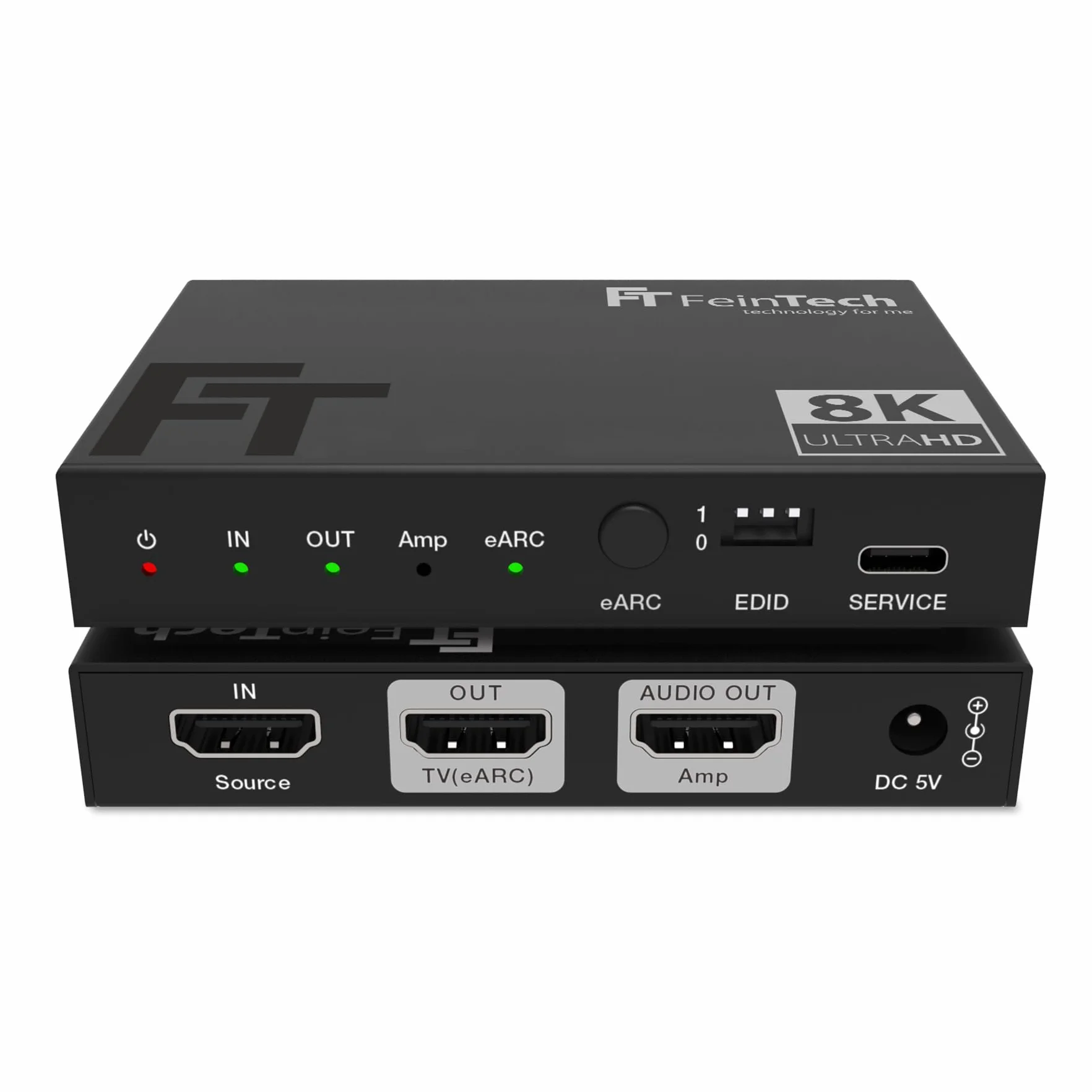 FeinTech AX211 HDMI 2.1 Audio Extractor (HDMI Audio Output) Splitter 1 in 2 out 8K 4K 120Hz eARC