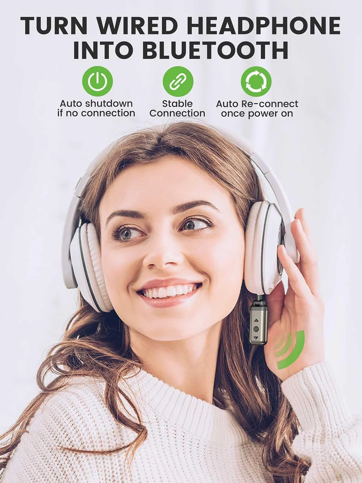 HVMLAK Air88 - Adattatore Bluetooth 5.4 AUX per autoradio da casa, con jack girevole da 3,5 mm, ricevitore Bluetooth con alloggiamento in metallo, chiamate in vivavoce, controllo della traccia del