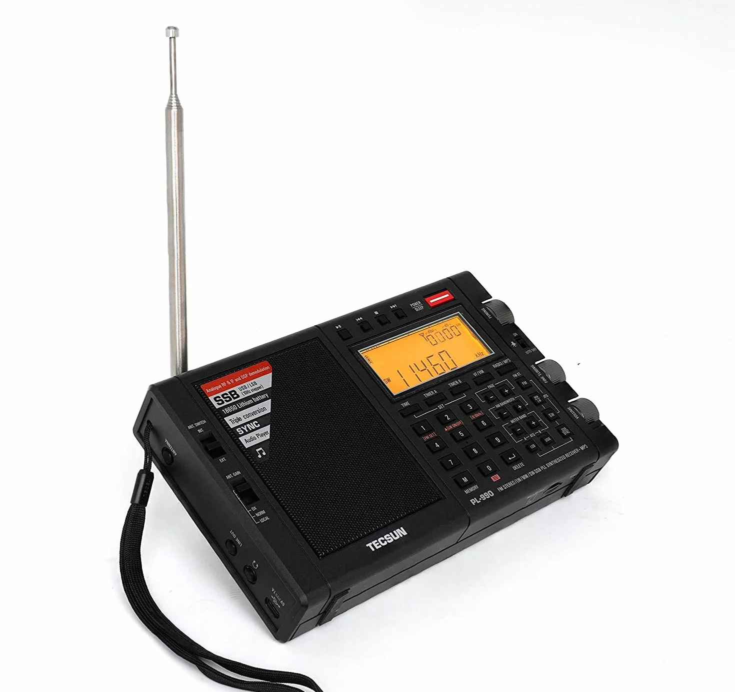 TECSUN PL-990X ricevitore professionale AM FM onde corte portatile DIGITALE SSB