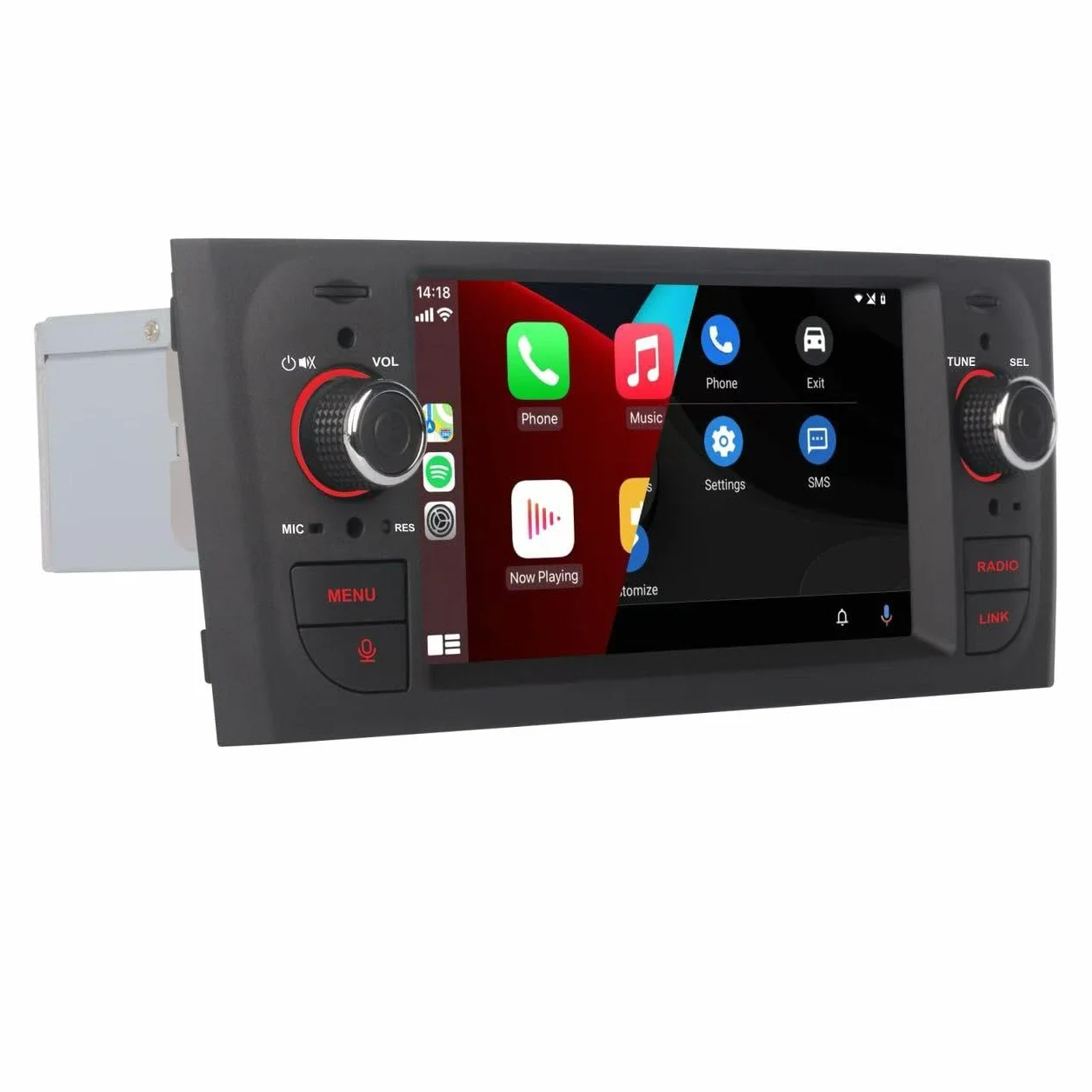 Autoradio per Fiat Grande Punto 2005-2009 con Wireless CarPlay Android Auto Stereo per Fiat Linea 2007-2011 Bluetooth/Mirror Link/FM/AM/USB