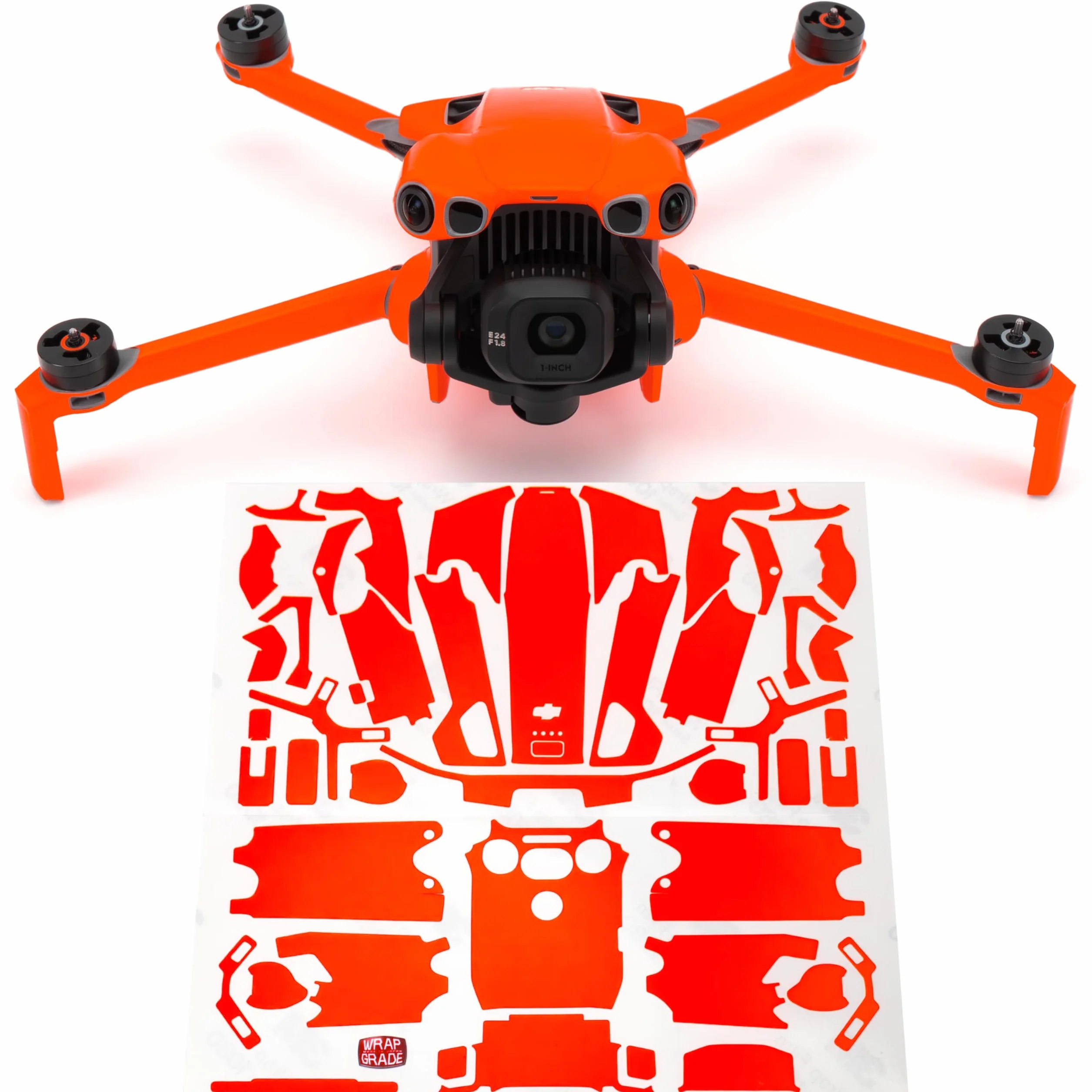WRAPGRADE adesivi compatibili con DJI Mini 5 Pro (Neon Orange)