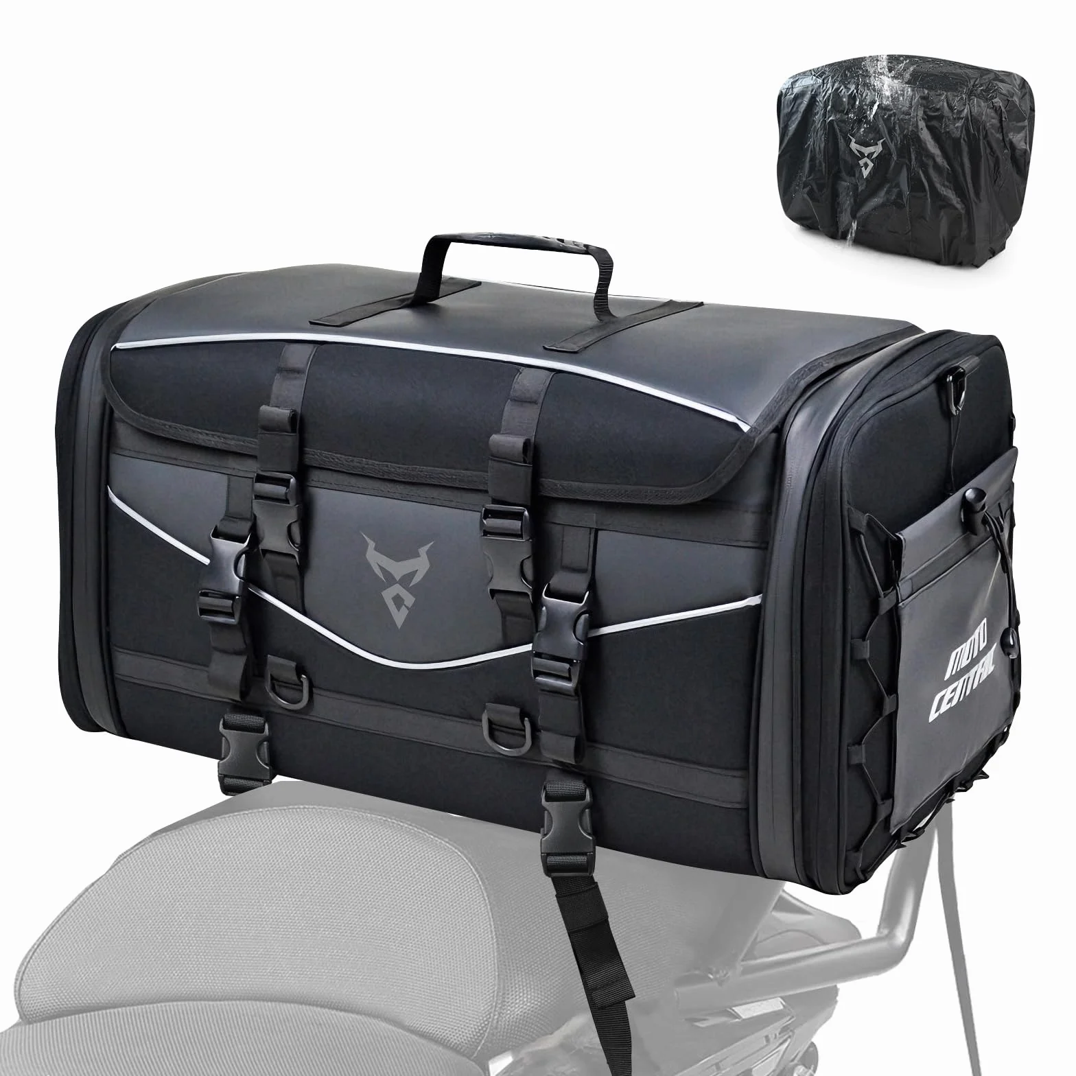 Borsa Moto Posteriore 45-60L Impermeabile Grigio