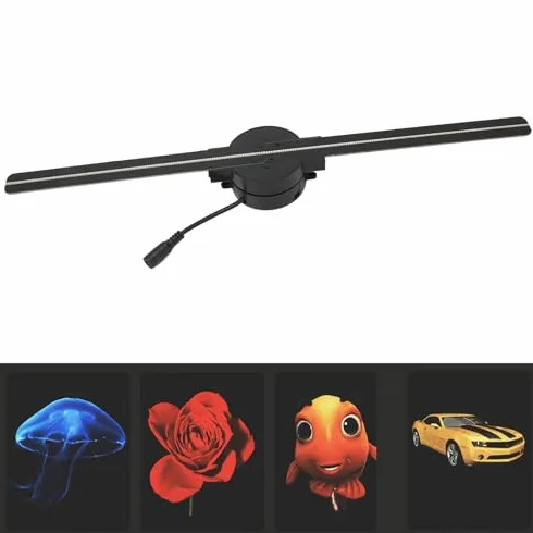 Yctze Ventilatore Ologramma 3D Ventilatore Ologramma 3D Proiettore WiFi 3D 16,5 Pollici 2000x224 Perline Luminose a LED Pubblicità 100?240 V