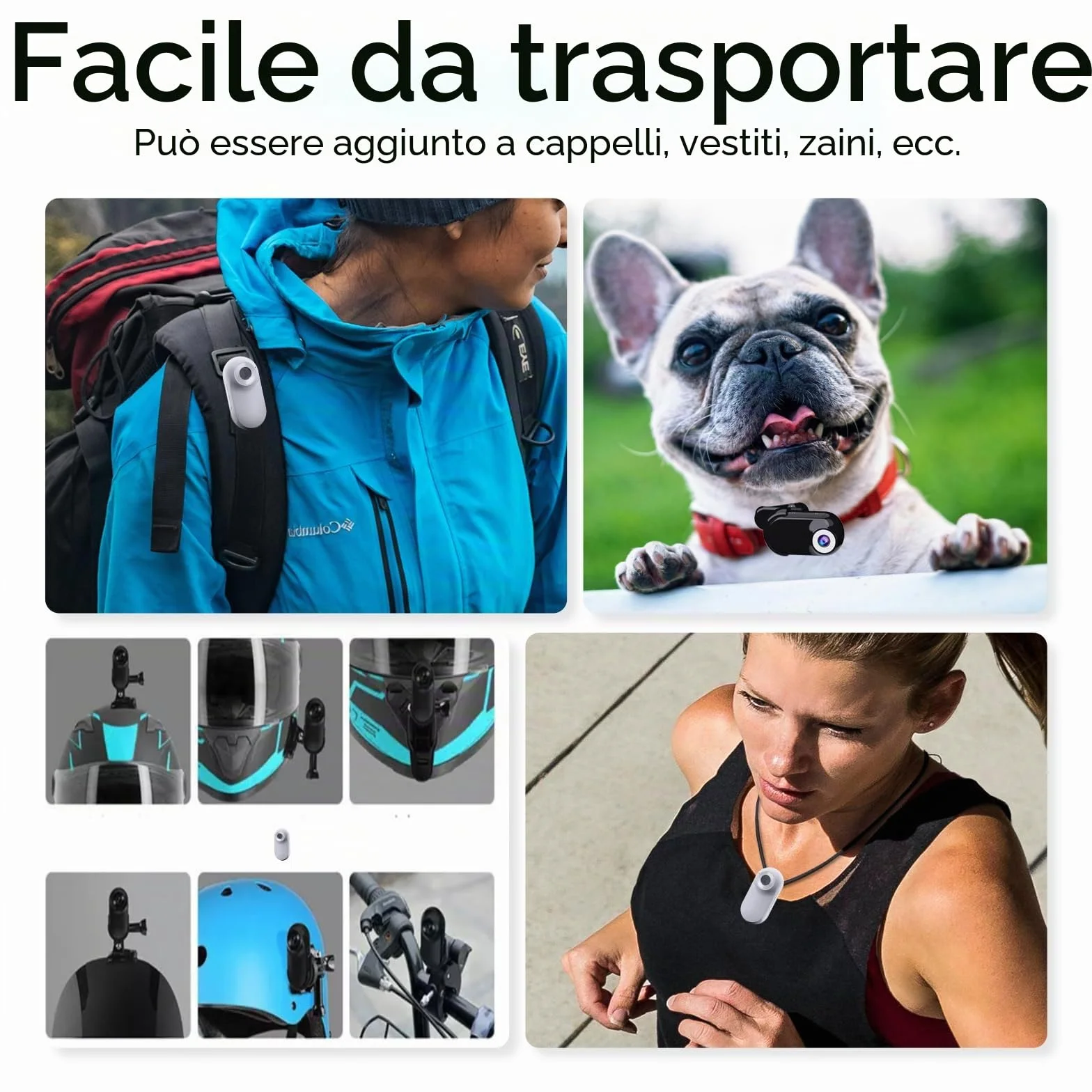 Xilecam Mini Action Cam 1080p Telecamera Animali Telecamere Nascoste da Esterno Body Cam e Accessori（Nero）