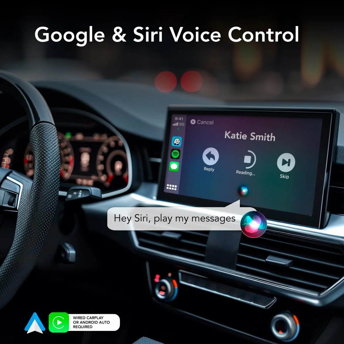 AutoSky Adattatore Wireless CarPlay e Android Auto 2-in-1, Dongle USB Pro Convertitore Cablato in Wireless, WiFi 5GHz, Plug & Play per Auto dal 2016, Design Nero Lucido Compatto, No Lag