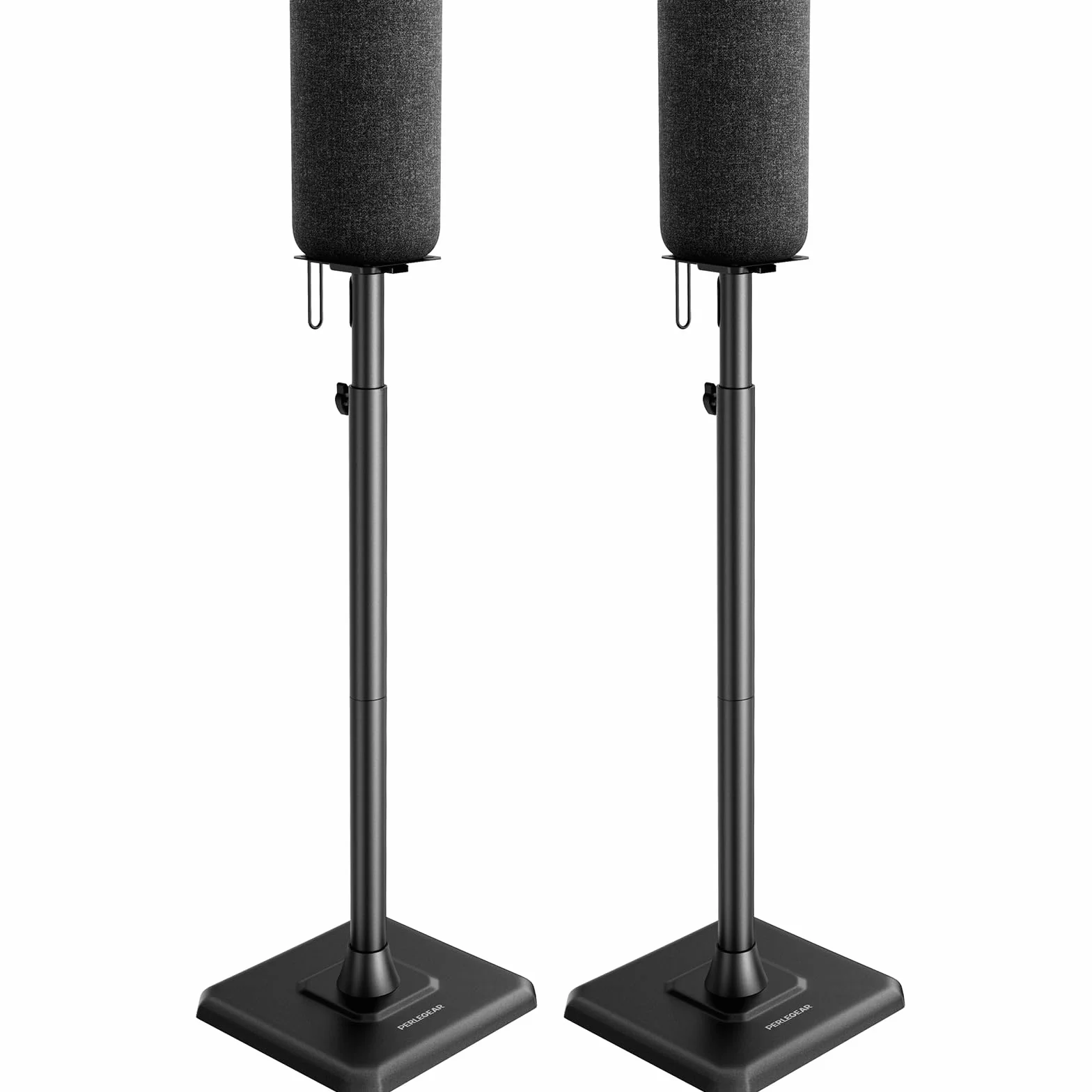 Perlegear Supporto per altoparlanti confezione da 2 altezza regolabile 83,8-106,7 cm gestione cavi
