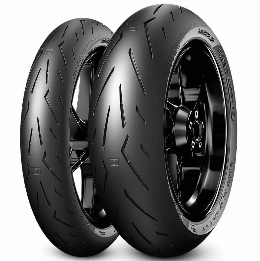Coppia Pneumatici 200/55 ZR 17 con 120/70 ZR 17 D. ROSSO CORSA II - 707 - RACING STREET