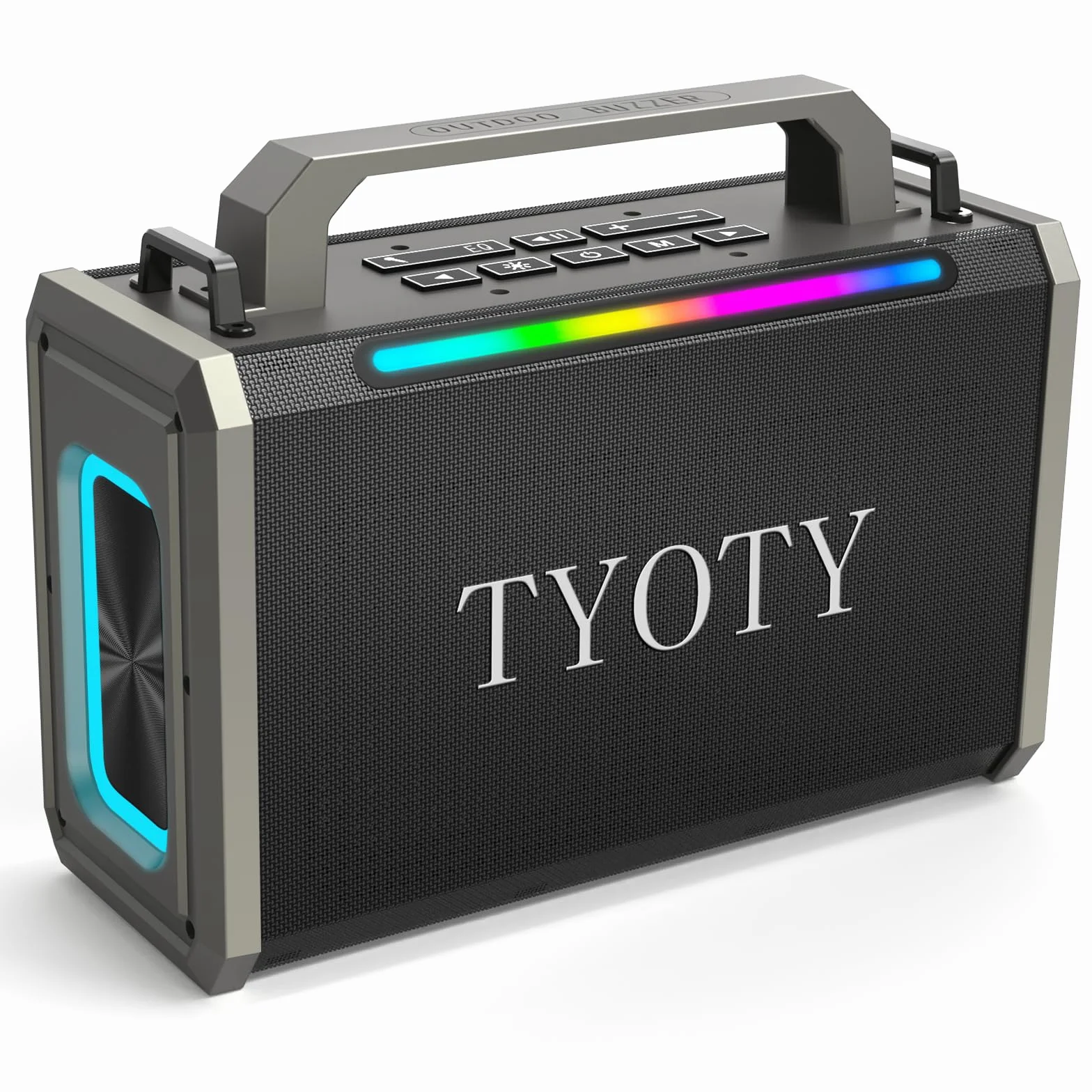 Altoparlante Bluetooth portatile da 80 W, suono stereo wireless per esterni, bassi profondi, altoparlanti grandi, potenti e impermeabili IPX5 per feste in casa con luci LED colorate, TWS, EQ, AUX, USB