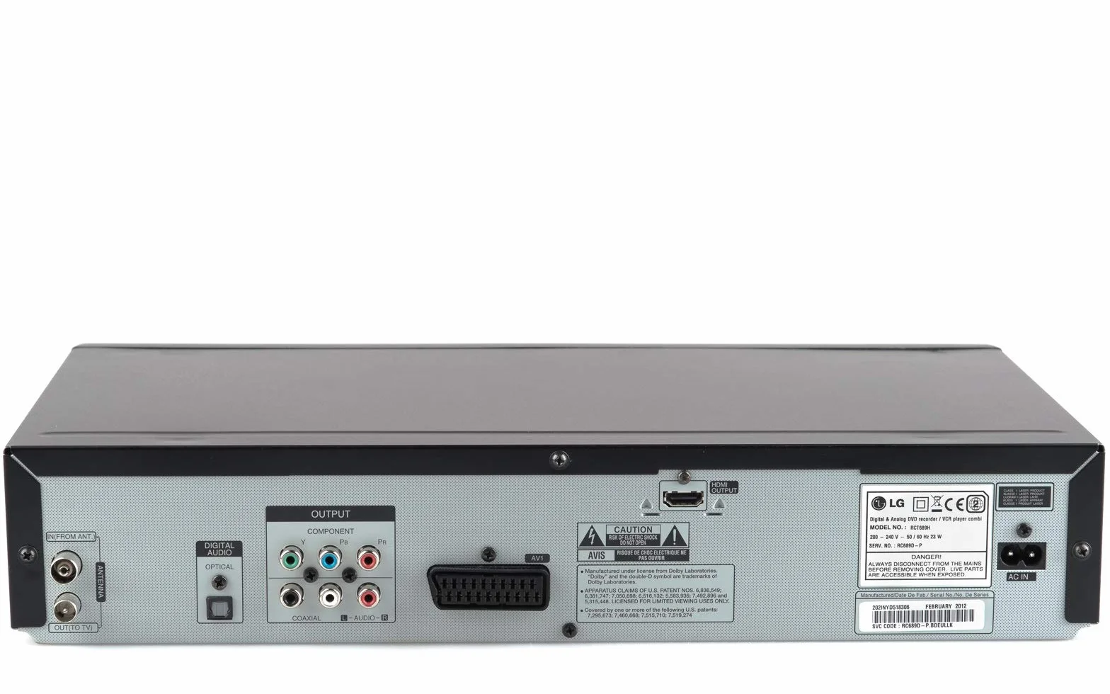 LG RCT689H Lettore DVD e VHS + Registratore DVD con VCR