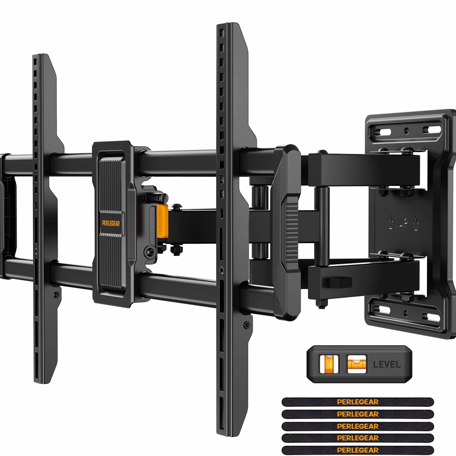 Perlegear Supporto TV Parete a Movimento Completo per Schermi 42-86 Pollici Fino a 60 kg, Staffa TV Inclinabile Estensibile, Max VESA 600x400 mm