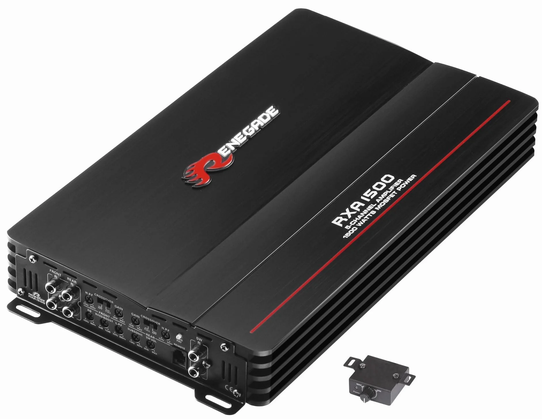 Renegade RXA1500 - Amplificatore a 5 canali, 1500 W, Regolazione Volume/Basso/altitudine, Adatto per (Marca Auto)