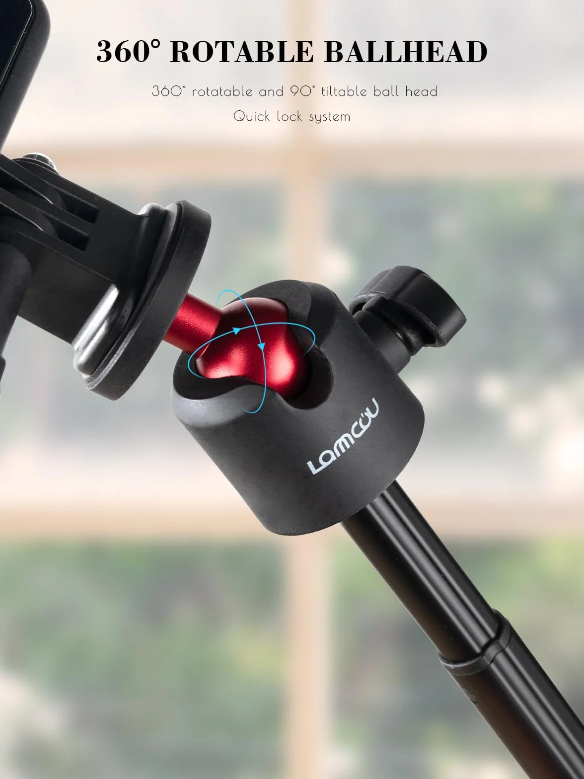Lammcou Mini treppiede Actioncam con asta di prolunga, Selfie Stick Vlog Grip e adattatore per treppiede per Hero 13 12 11 10 9 8 7 Go3 Go2 X3 X2 Selfie Tripod