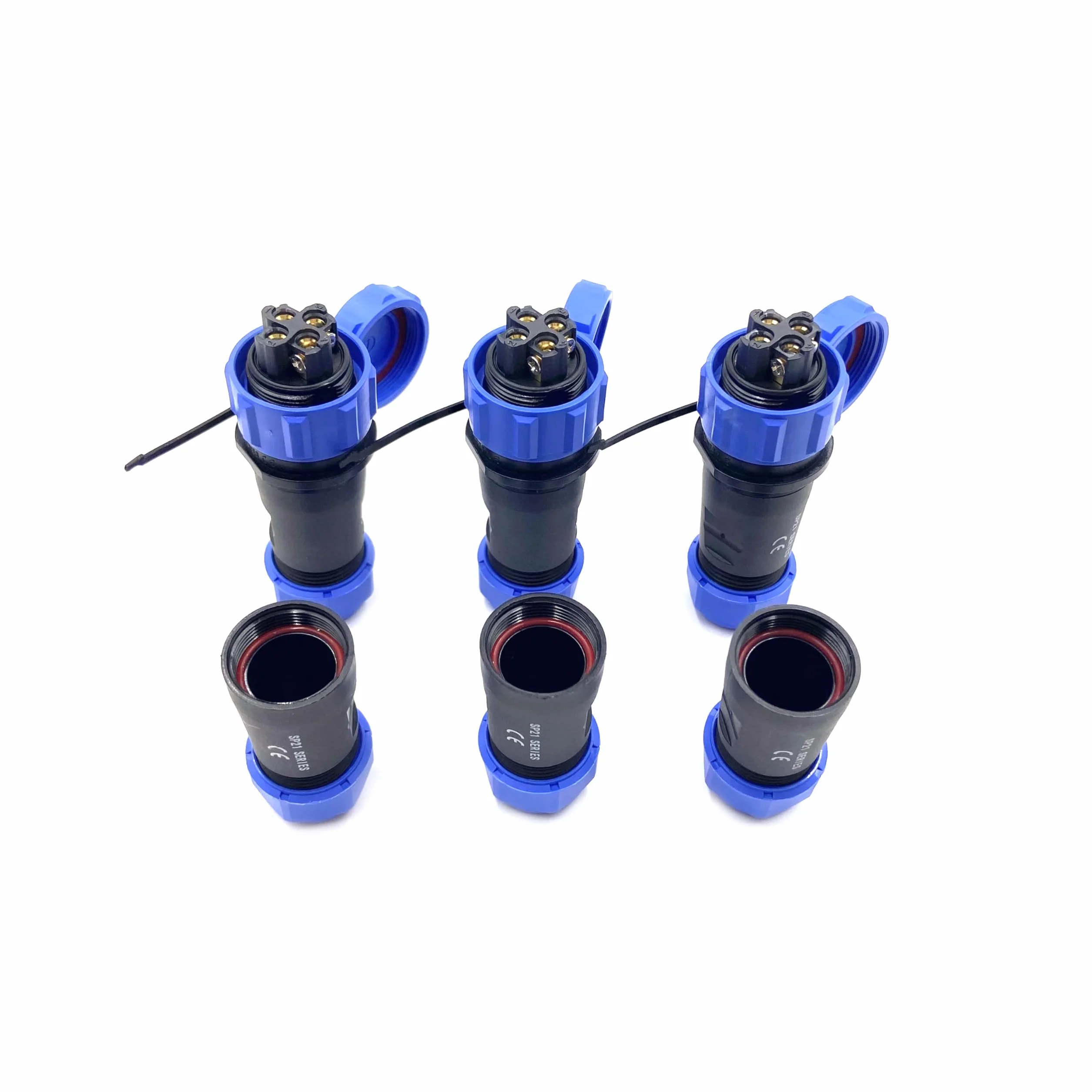 3 connettori per aeronautica SP21 4 poli, IP68 4 pin, spina aviazione senza saldatura, spina impermeabile per lampade esterne, 500 V 30 A (12 AWG cavo a vite crimpatura)
