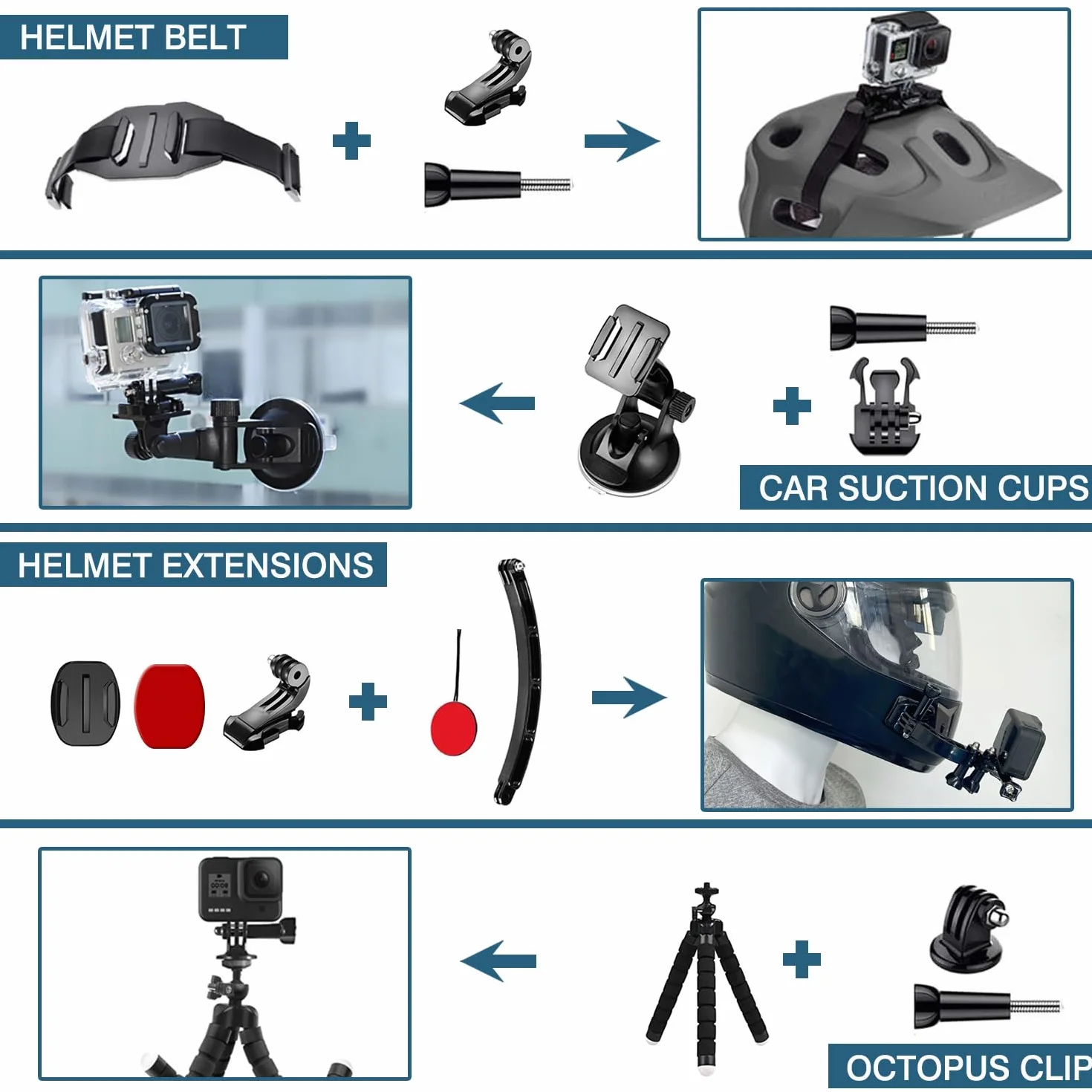 Accessori per GoPro Hero 13 Black, THAKOI Custodia impermeabile Accessori per snorkeling Accessori per sport all'aperto, Set di Kit Bundle per GoPro Hero 13