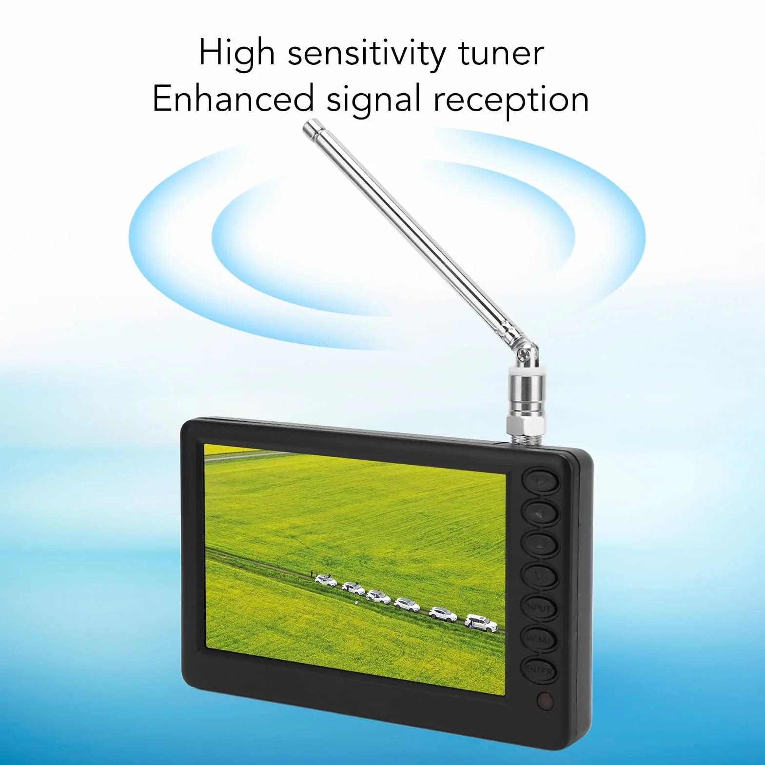 TV Digitale Portatile, HD 1080P da 5 Pollici con Interfaccia Ricca e Supporto per Staffa TV Analogica/ATV/radio FM, Supporto per Formati Video Multipli, per Cucina, Auto