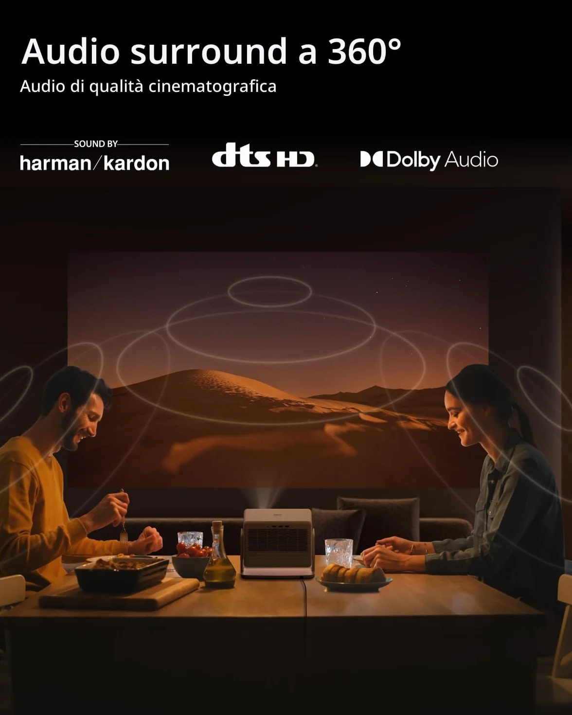 XGIMI HORIZON S Max proiettore 4K, IMAX Enhanced, Dolby Vision, 3100 lumen ISO, 110% BT.2020, supporto flessibile integrato, adattamento intelligente dello schermo, 2 x 12W Harman Kardon
