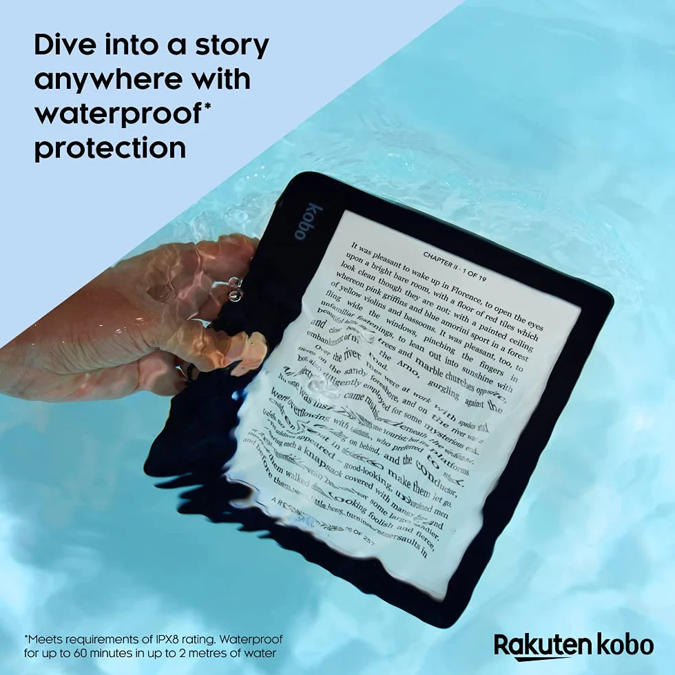 Kobo Libra 2 | eReader | Touchscreen impermeabile da 7" | Antiriflesso | Luminosità e temperatura colore regolabili | Riduzione luce blu | eBook | WiFi | 32 GB | Tecnologia Carta E Ink (Nero)