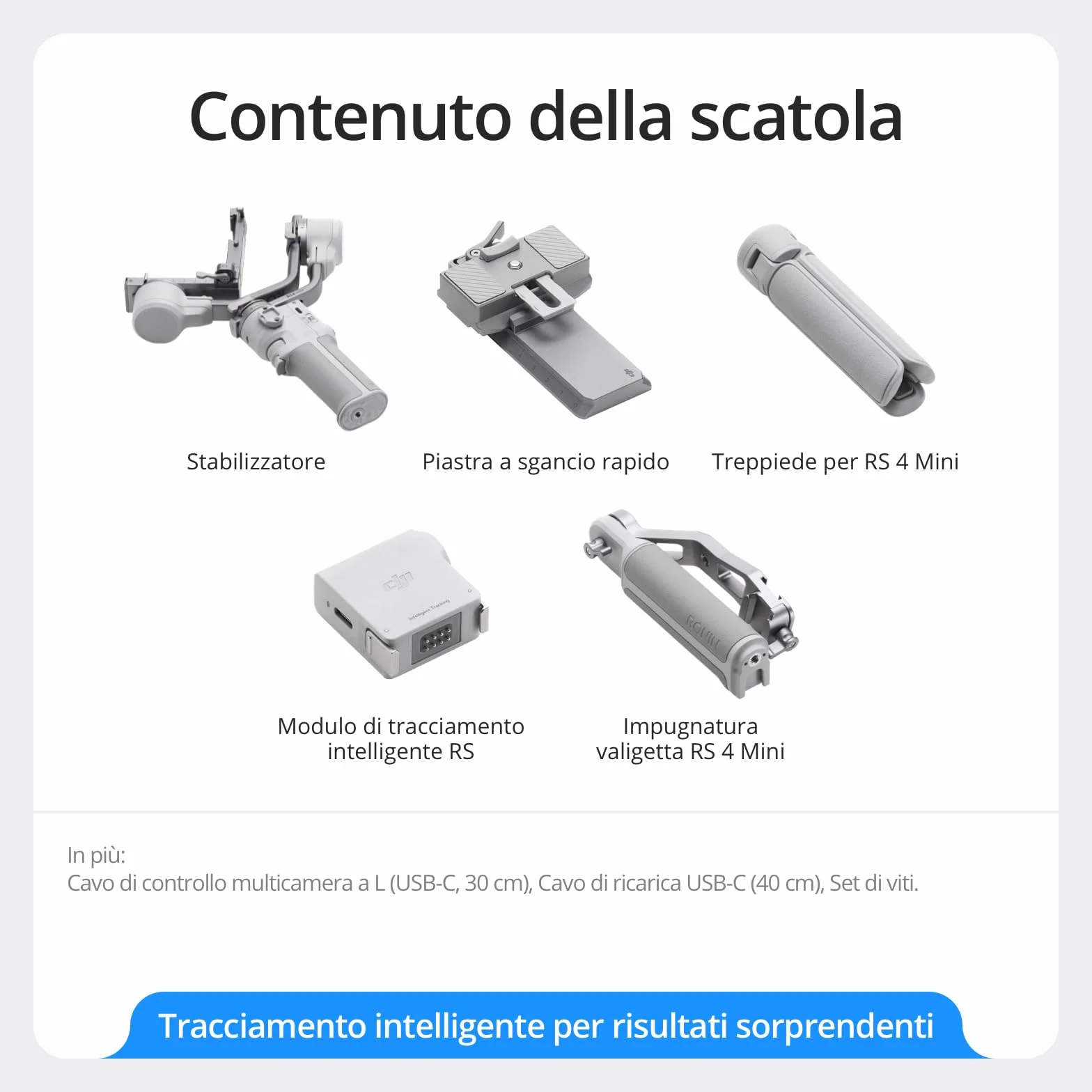 DJI RS 4 Mini Combo, stabilizzatore per fotocamera Canon/Sony/Panasonic/Nikon/Fujifilm, blocchi automatici degli assi, 2 kg di carico, stabilizzatore per fotocamera, impugnatura a valigetta