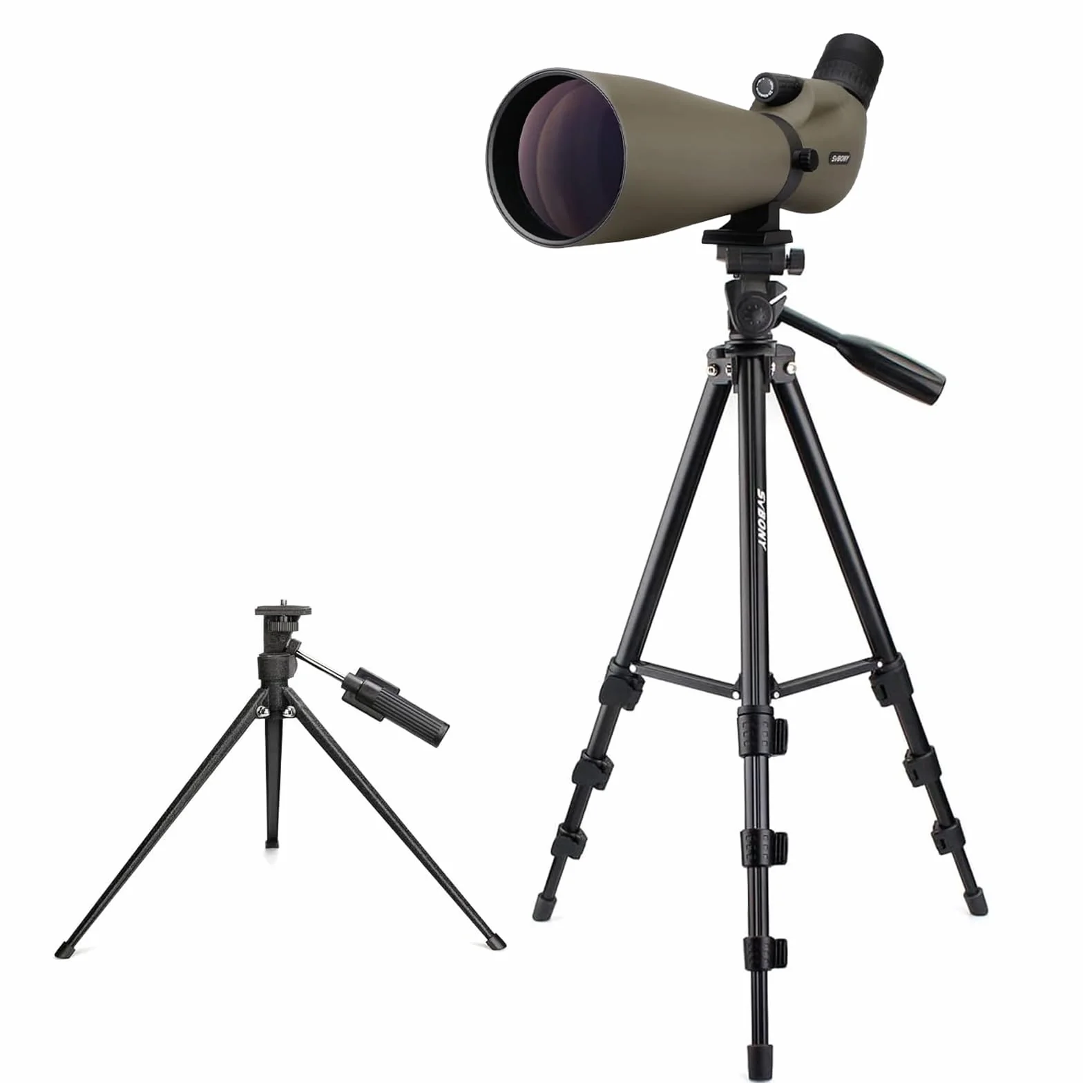 Svbony SV401 Cannocchiali con Doppio Treppiede, HD 20-60X80 Impermeabile Prisma di Porro Oculare Angolato Cannocchiale Monoculare per Tiro Al Bersaglio, Birdwatching